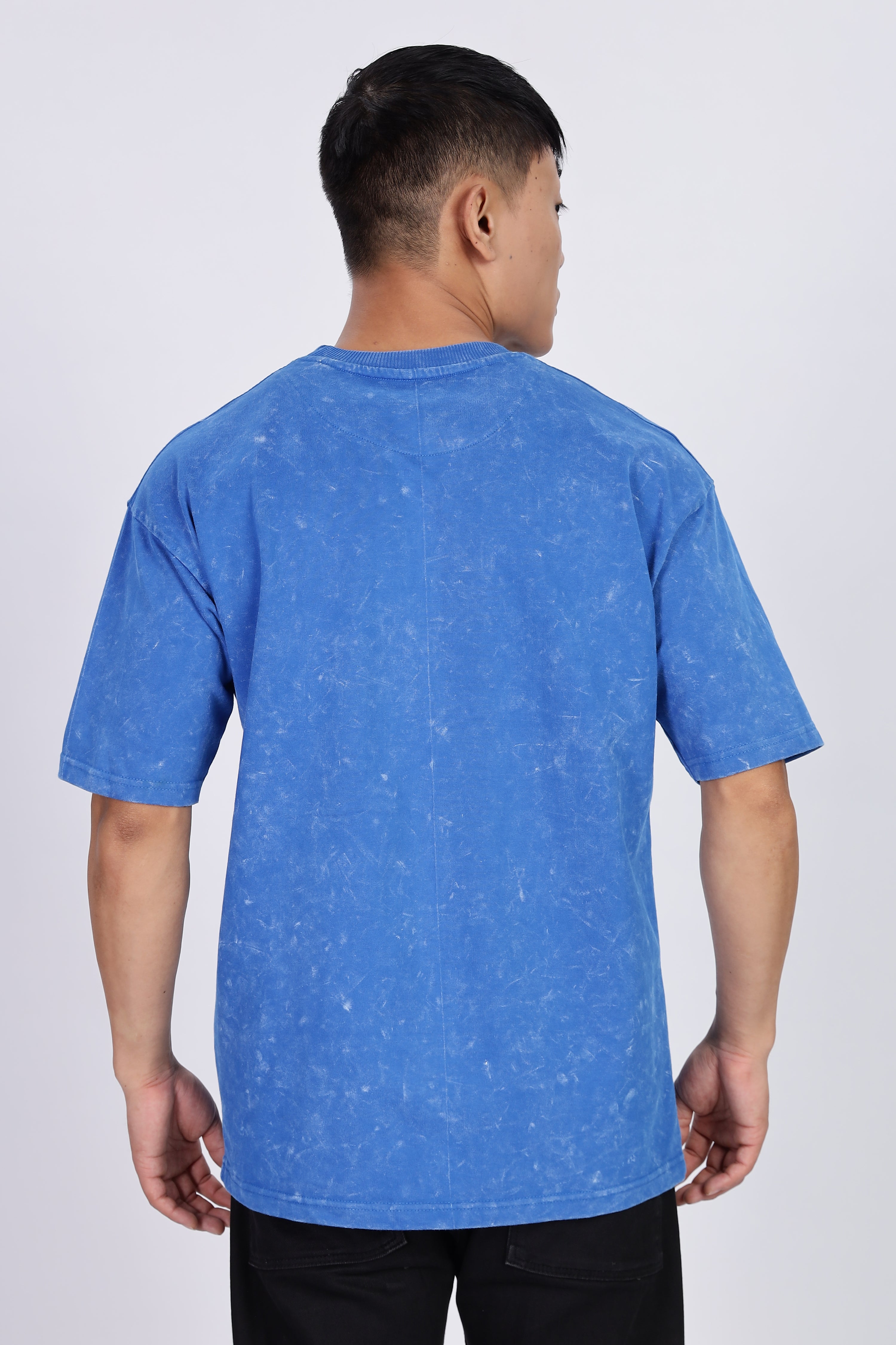 Blue Acid Washed Oversized T-Shirt