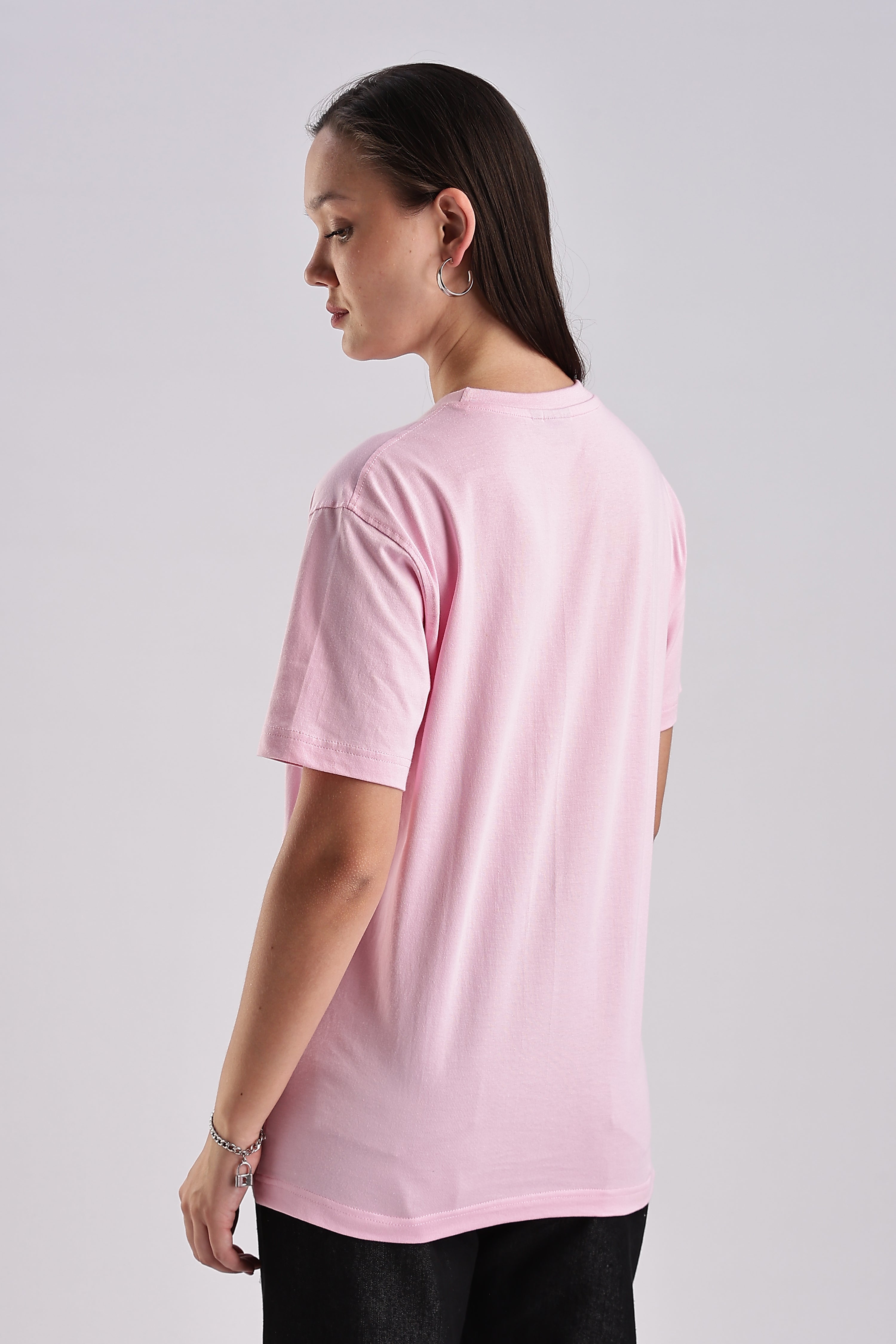 Women's Pastel Pink Lavendar Oversized T-Shirt