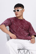 Maroon Acid Washed Oversized T-Shirt