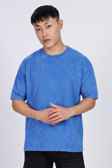 Blue Acid Washed Oversized T-Shirt