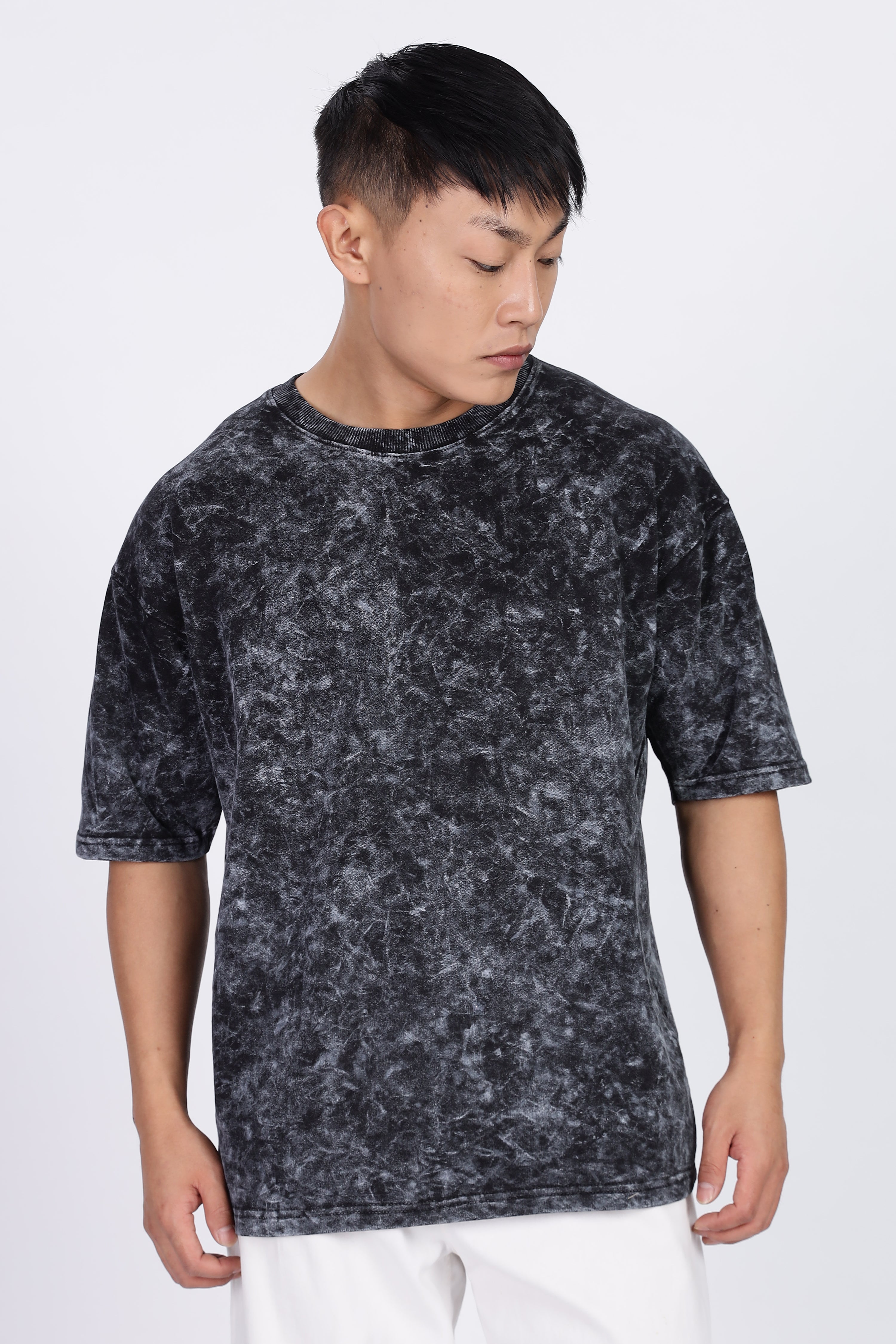 Black Acid Washed Oversized T-Shirt