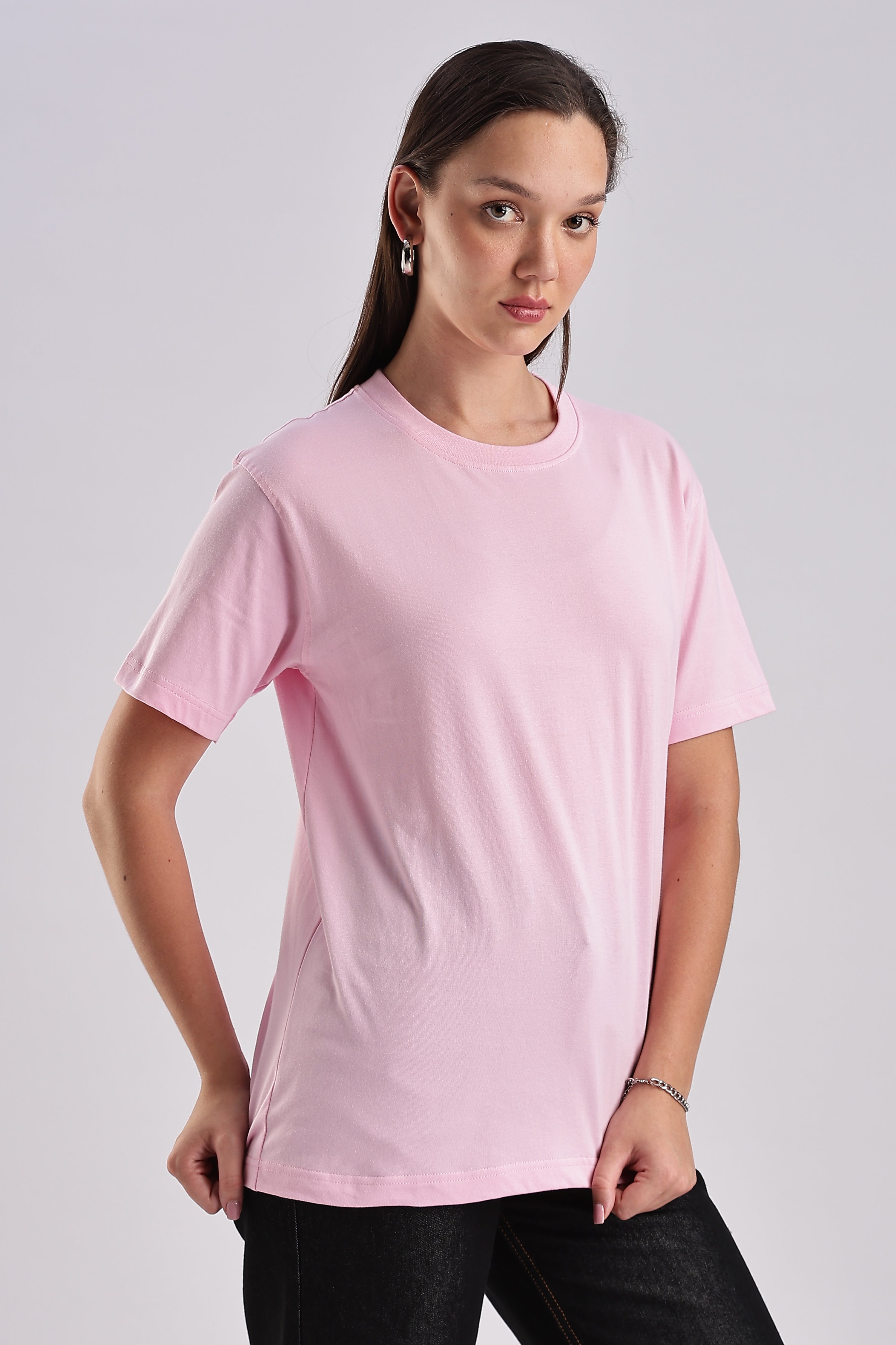 Women's Pastel Pink Lavendar Oversized T-Shirt
