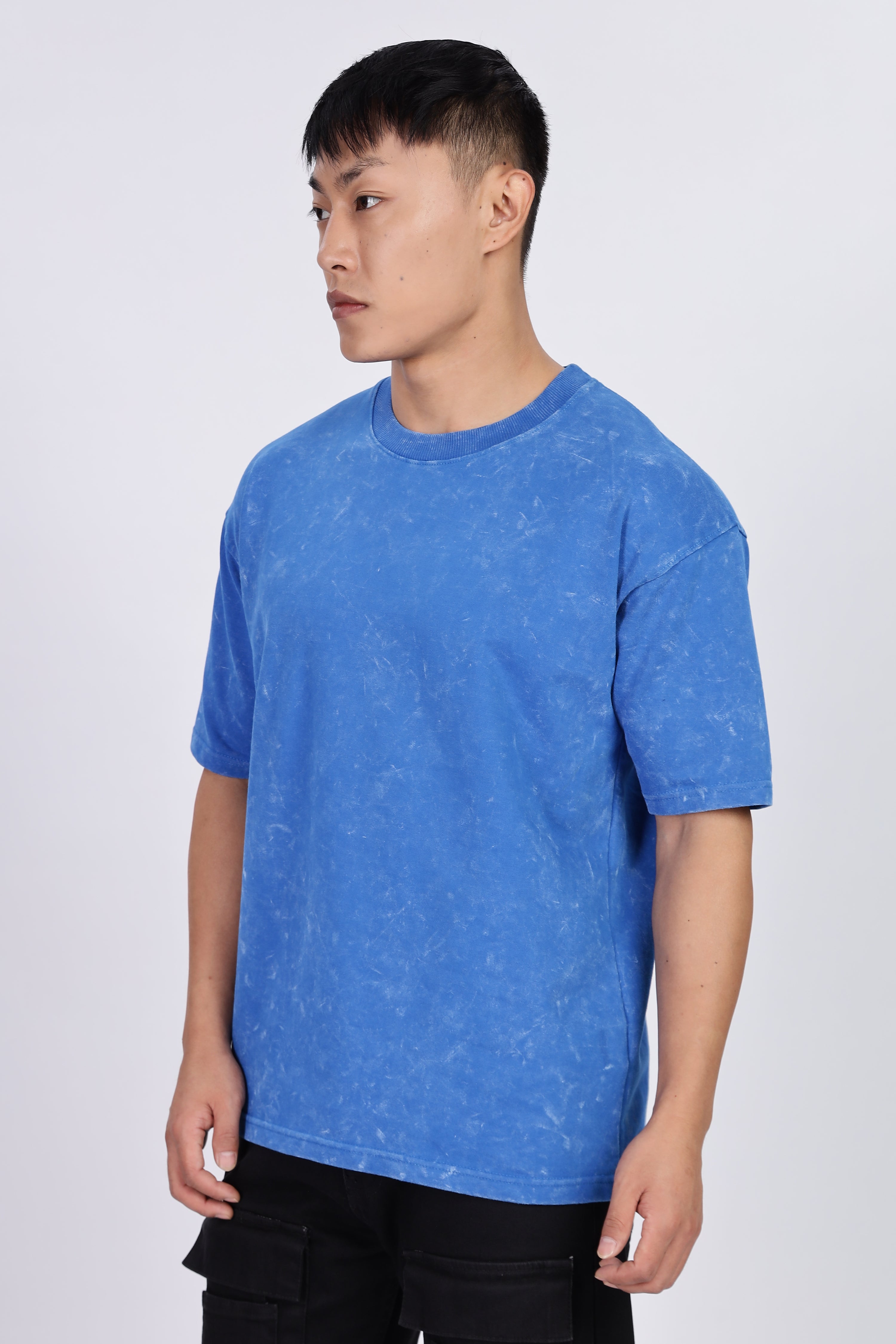 Blue Acid Washed Oversized T-Shirt