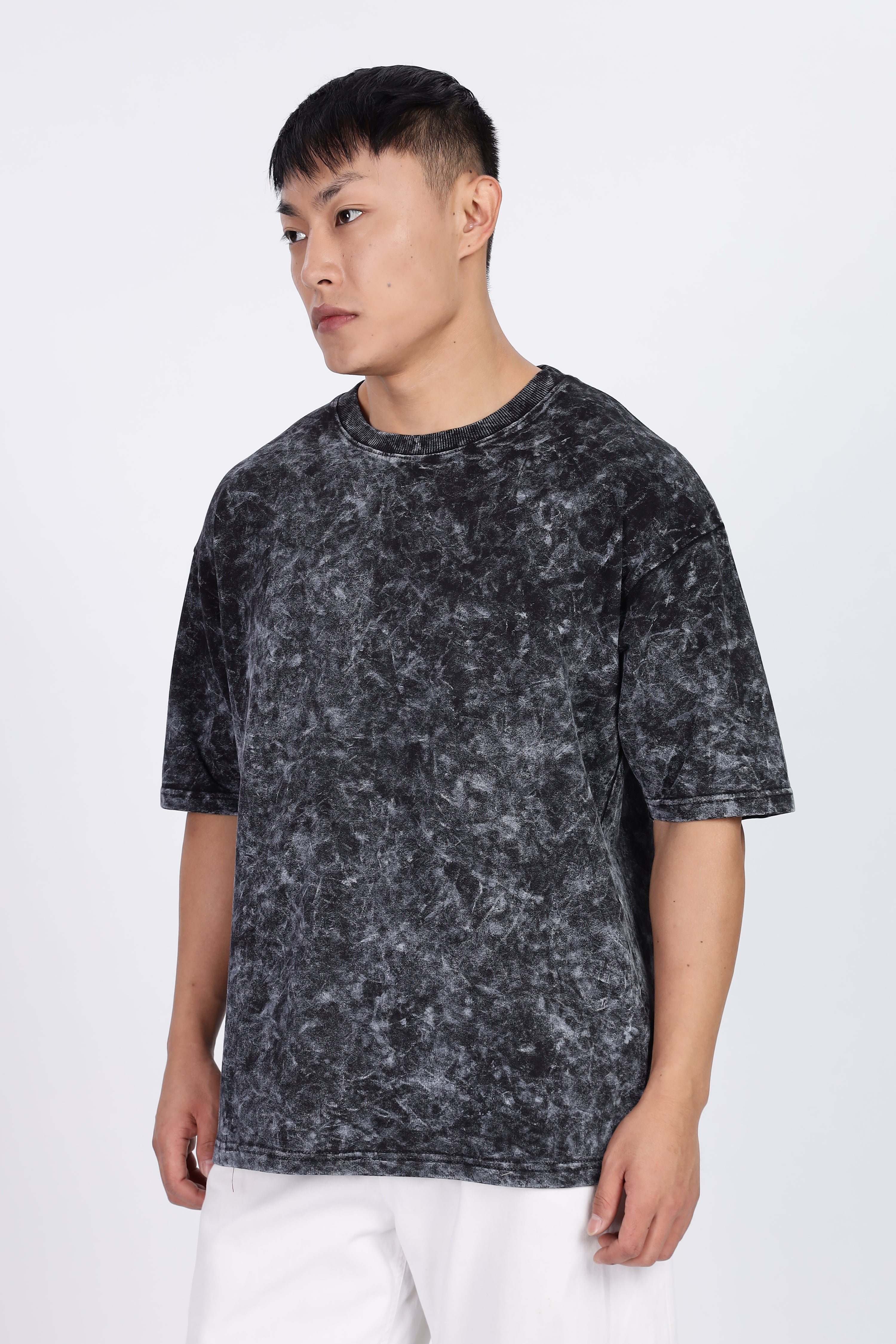 Black Acid Washed Oversized T-Shirt