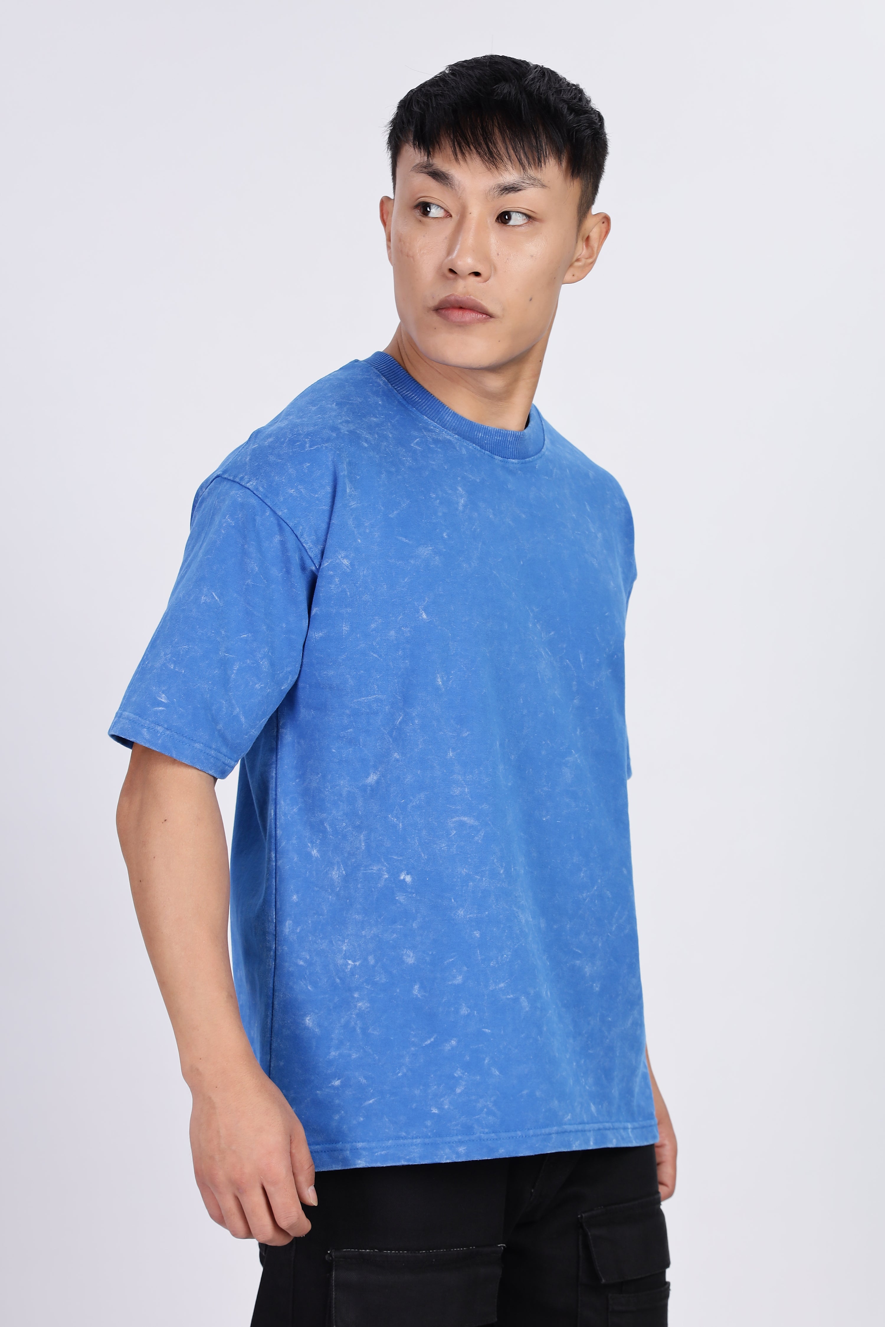 Blue Acid Washed Oversized T-Shirt