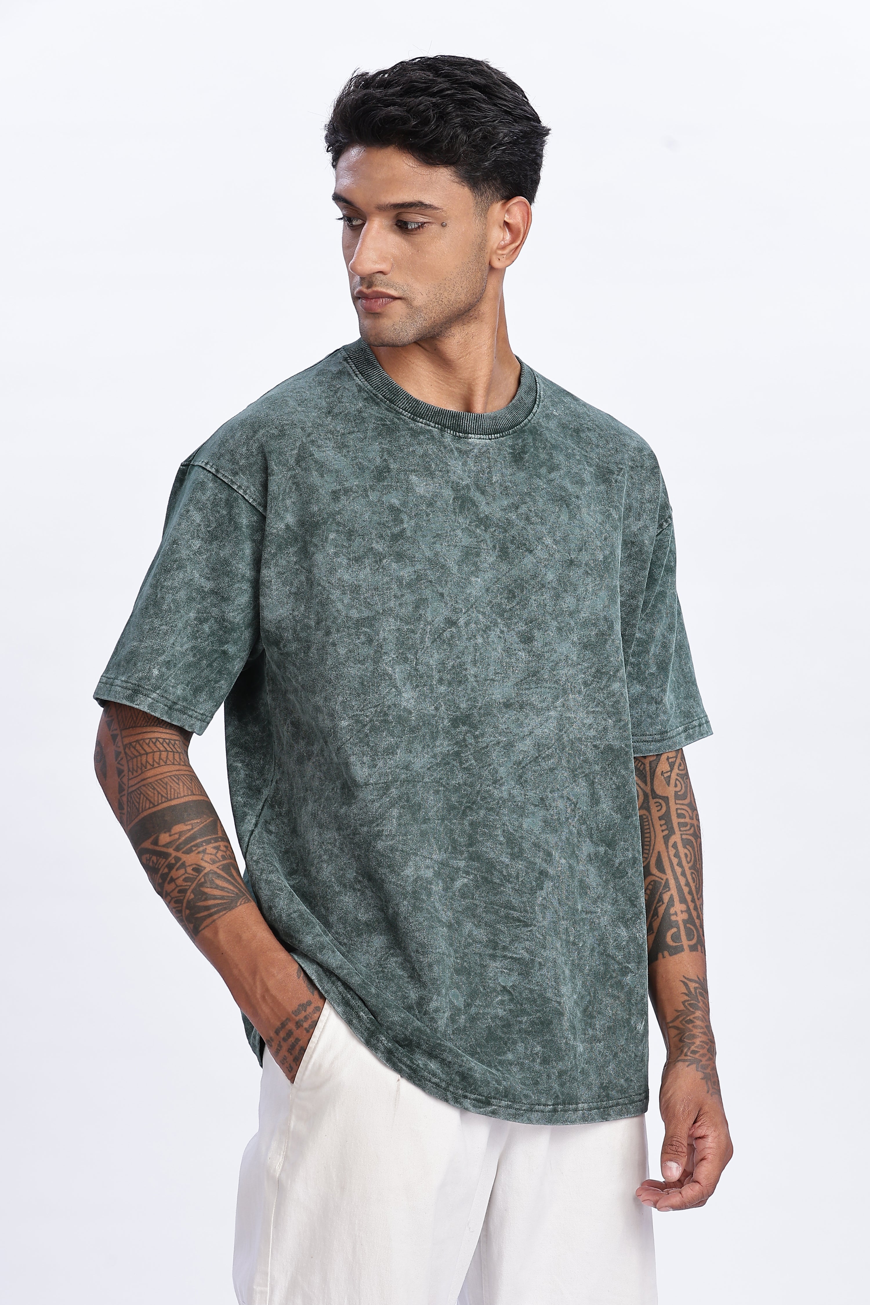 Green Acid Washed Oversized T-Shirt