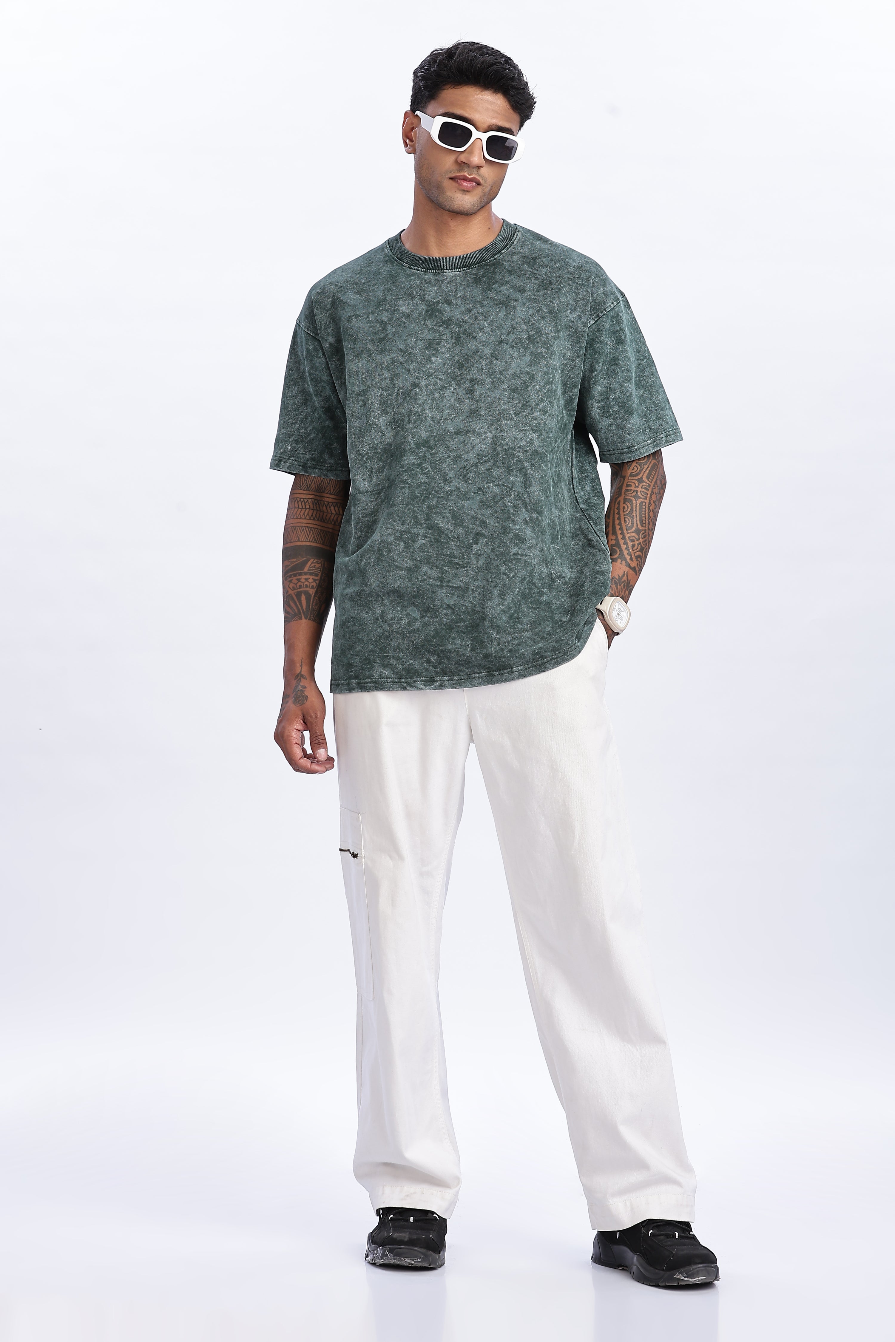 Green Acid Washed Oversized T-Shirt