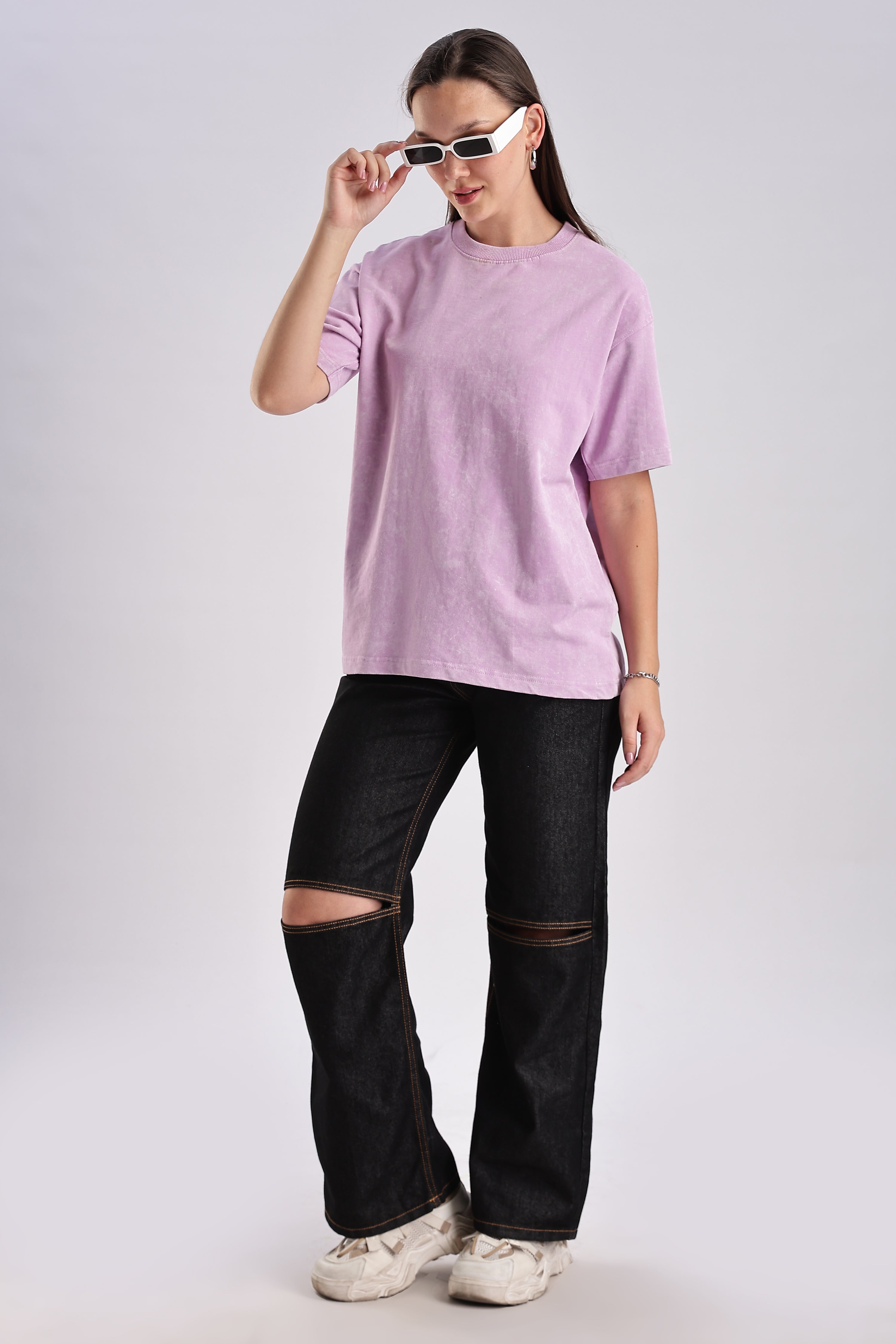 Women's Mint Lavendar Oversized T-Shirt