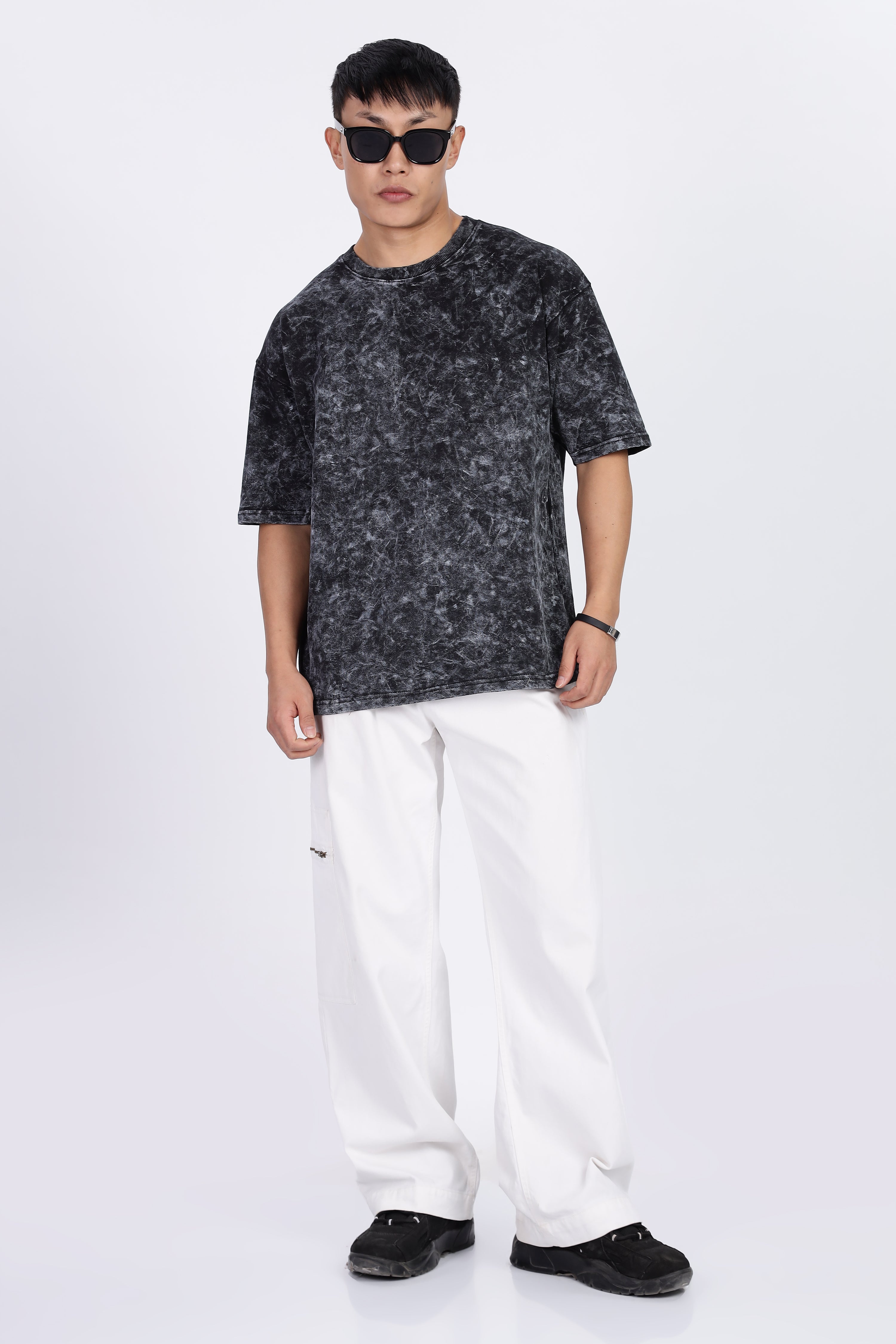 Black Acid Washed Oversized T-Shirt
