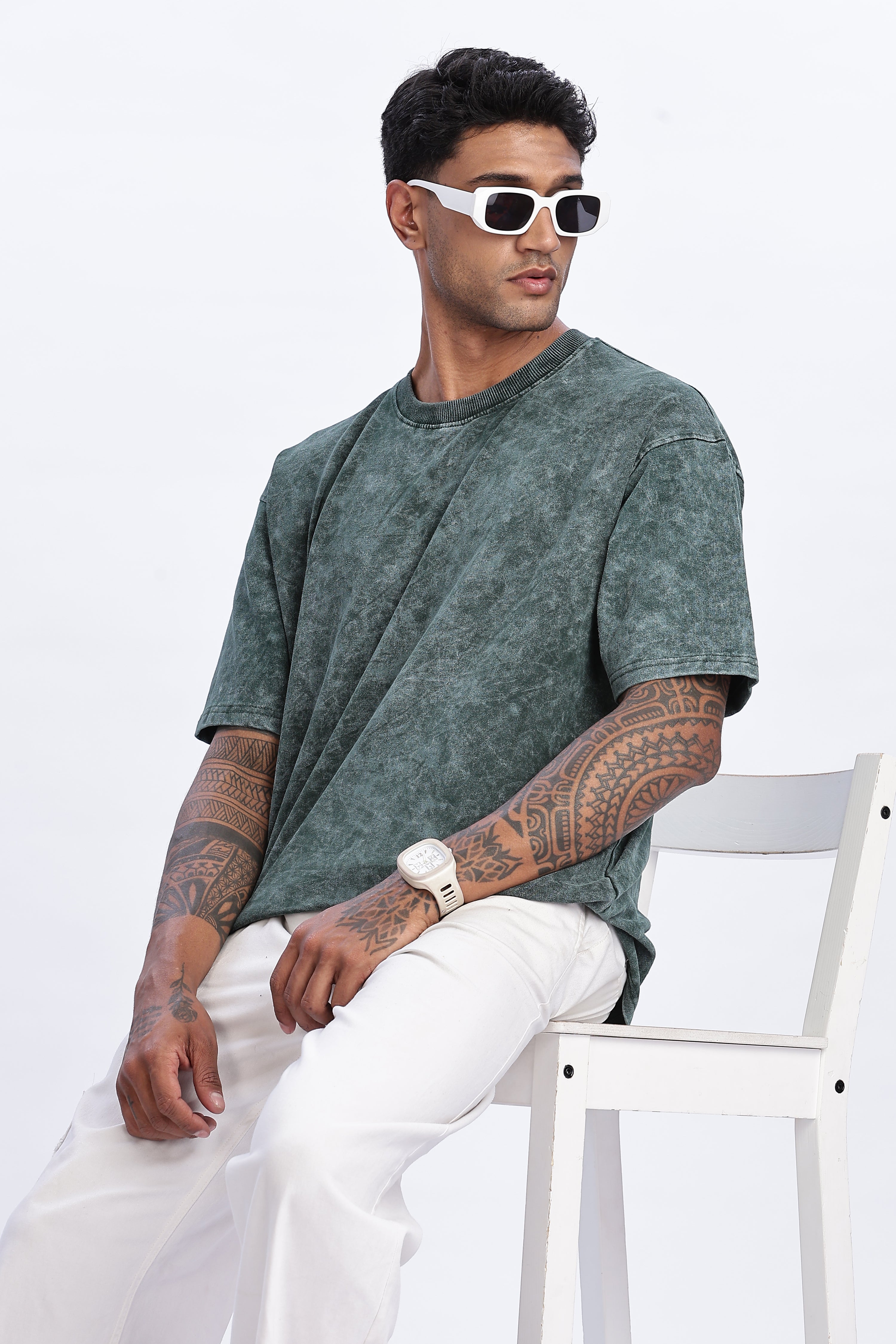 Green Acid Washed Oversized T-Shirt