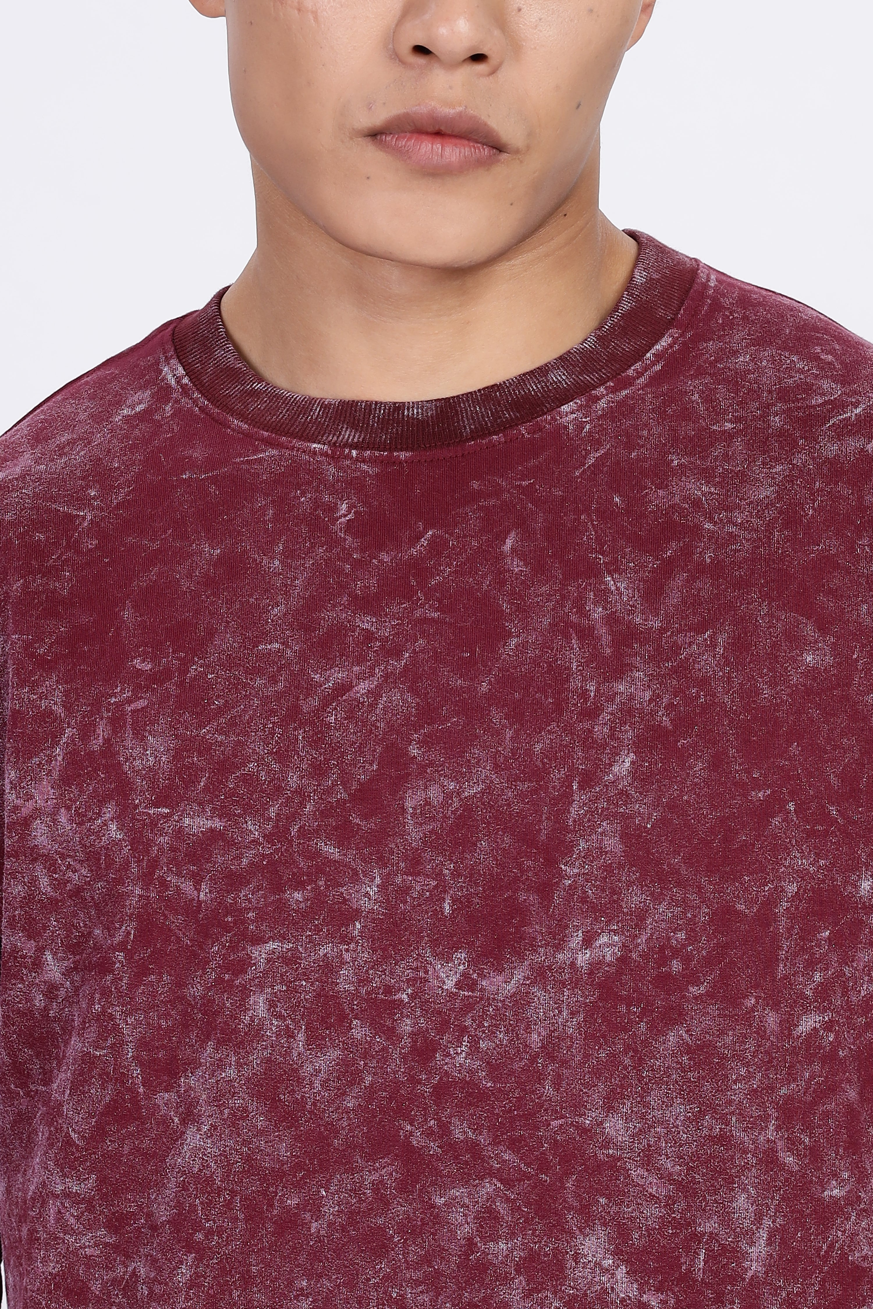 Maroon Acid Washed Oversized T-Shirt