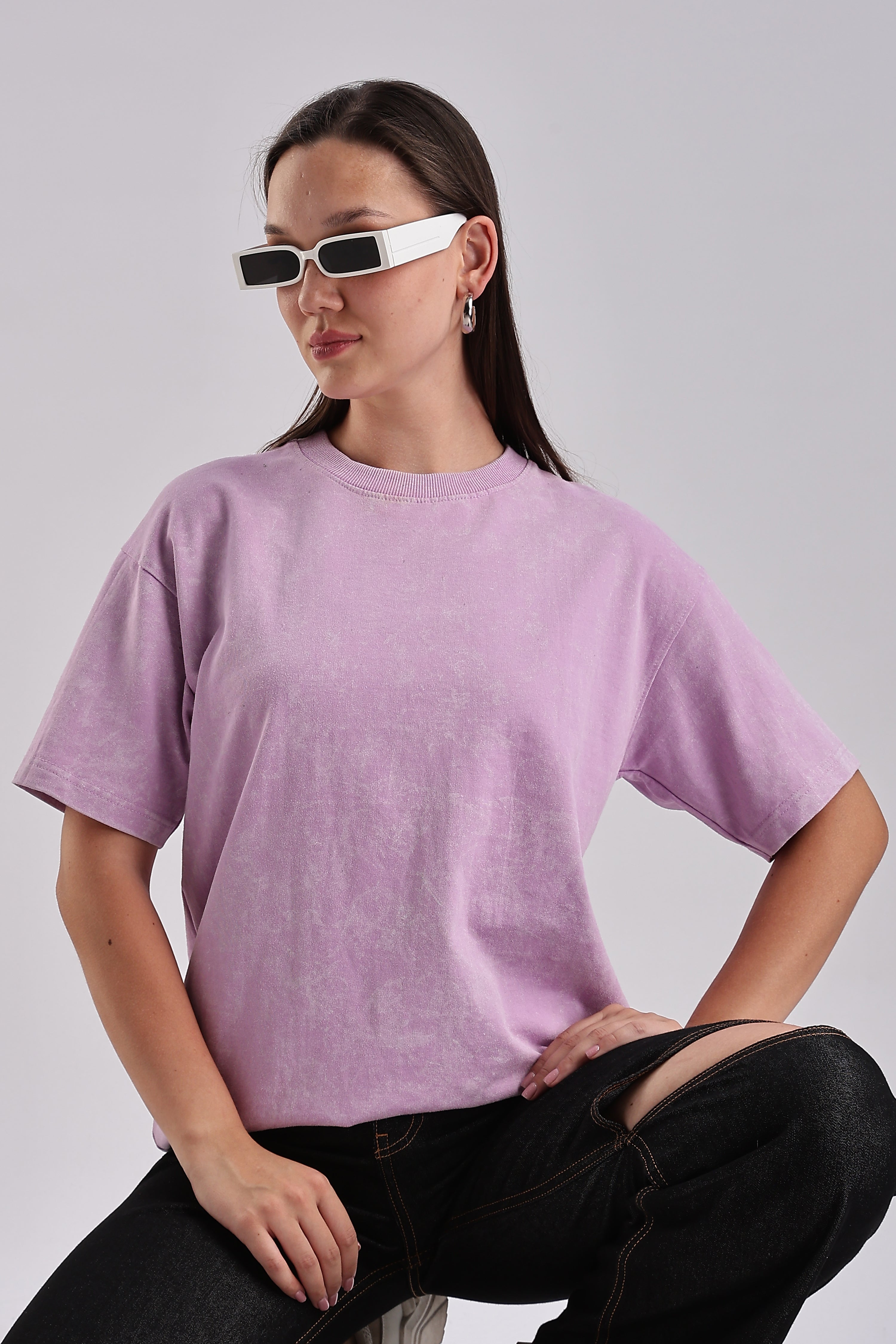 Women's Mint Lavendar Oversized T-Shirt