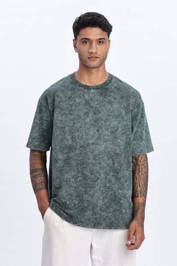 Green Acid Washed Oversized T-Shirt