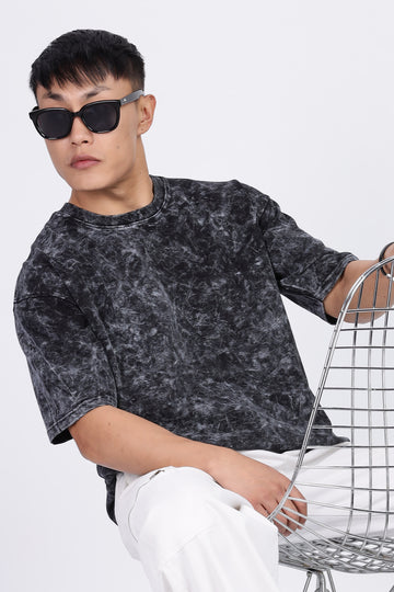 Black Acid Washed Oversized T-Shirt