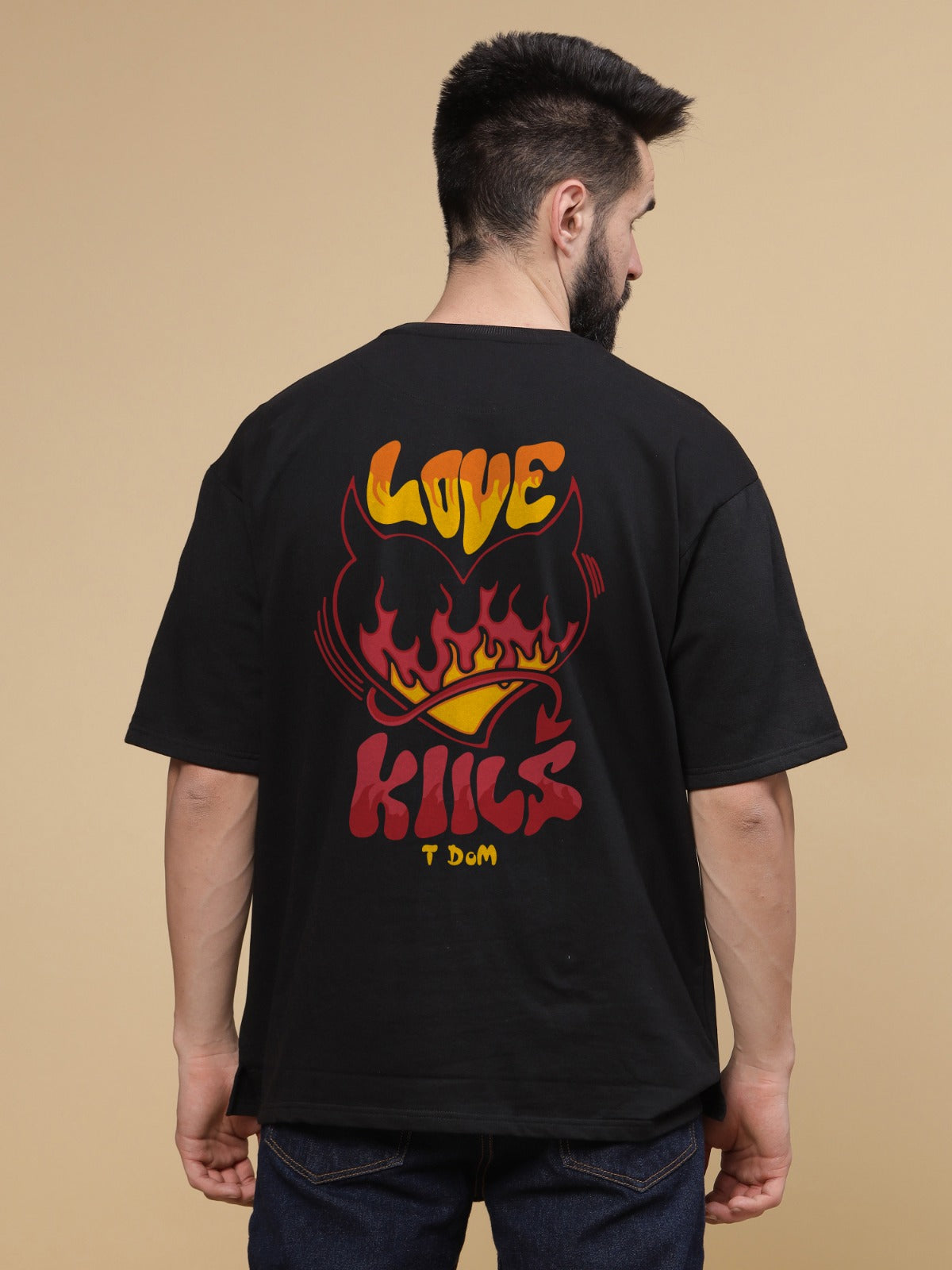 Love Kills Round Neck Oversized T-Shirt