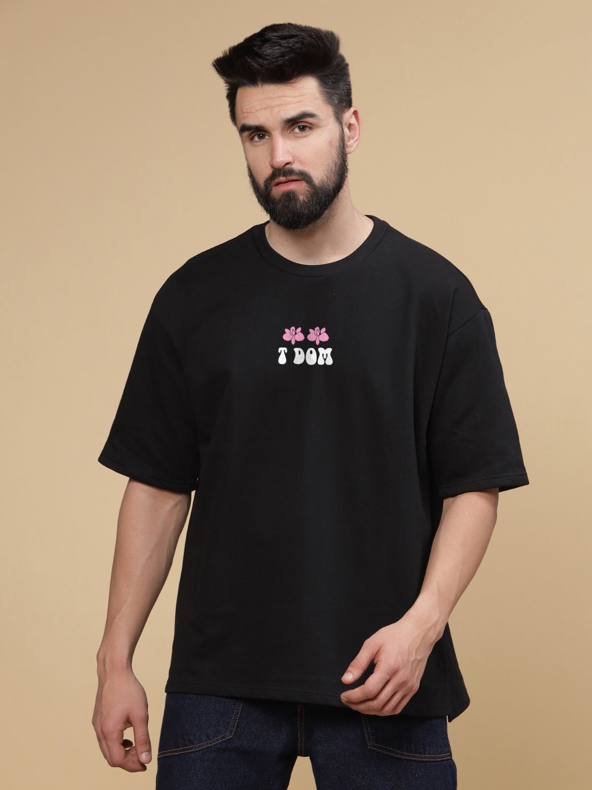 Full of vitality Round Neck Oversized T-Shirt
