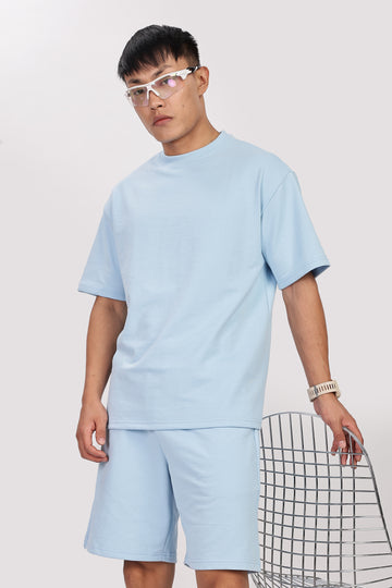 French Terry Light Pastel Blue Co-ord Set