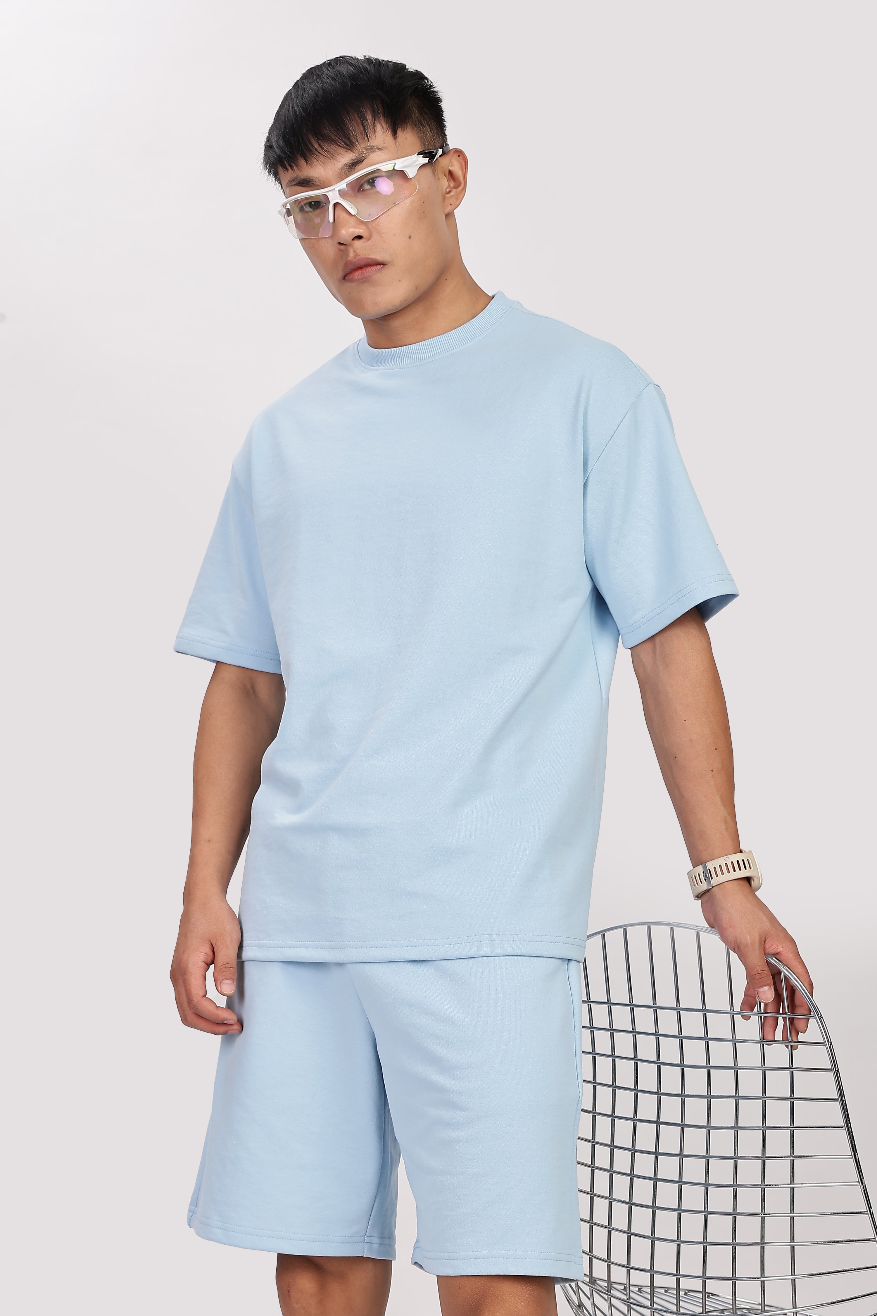 French Terry Light Pastel Blue Co-ord Set
