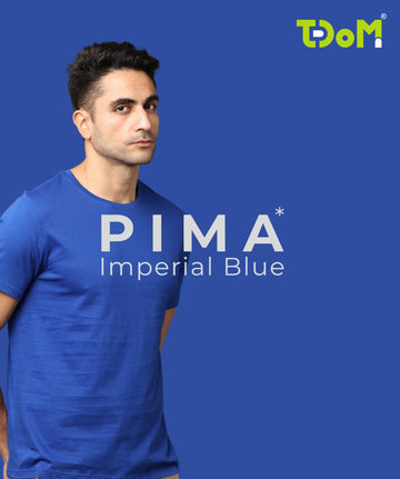 TDOM Premium PIMA Imperial Blue Crew Neck T-Shirt