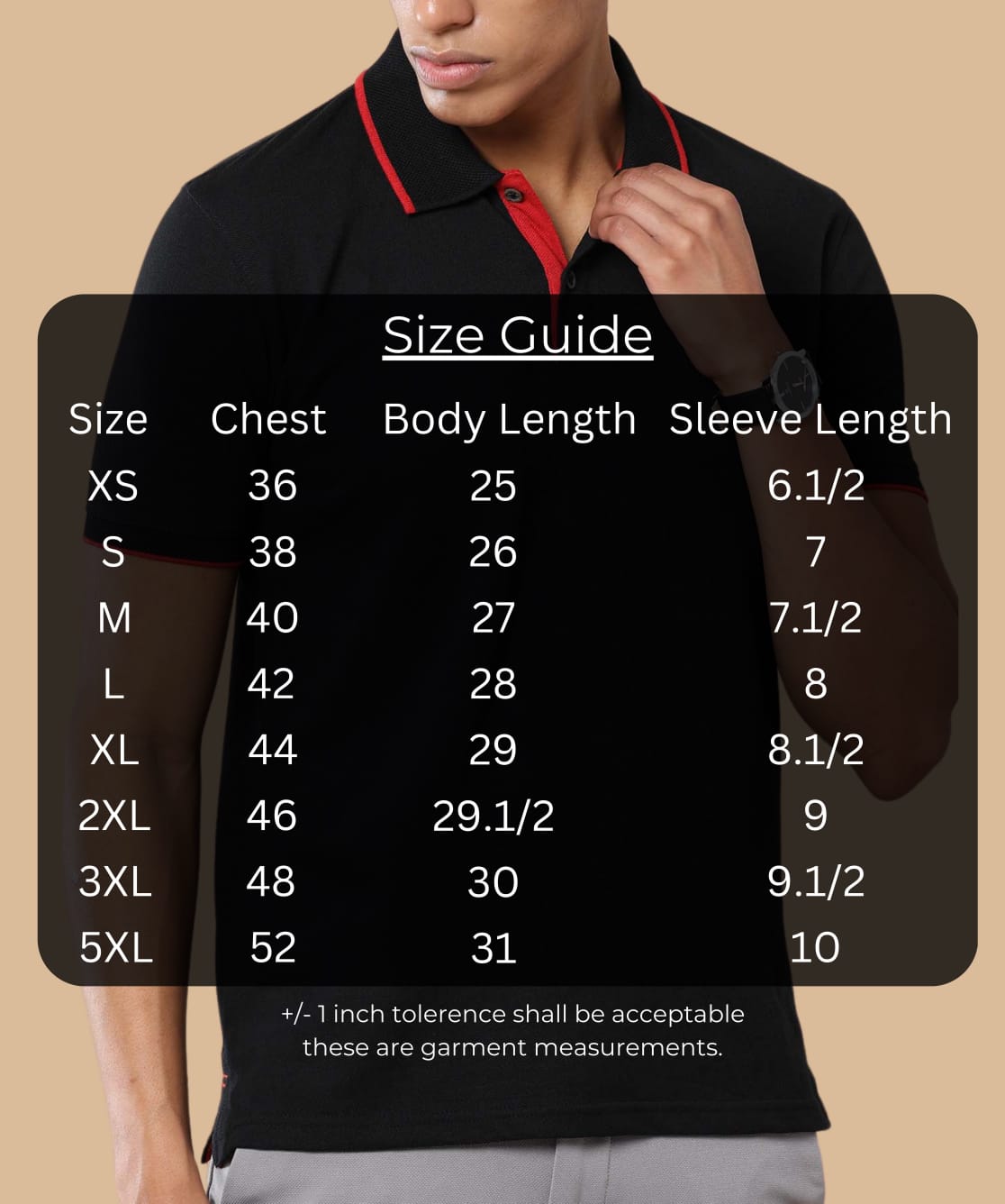 TDOM Men’s Classic Black Sustainable Jacquard Polo T-Shirt