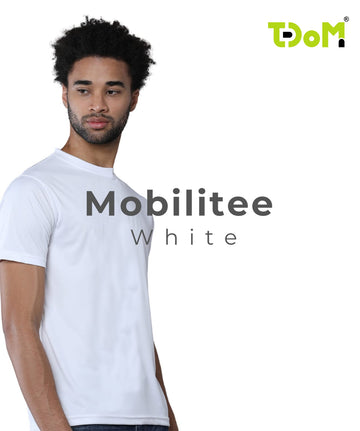 Mobilitee White Crew Neck T-Shirt