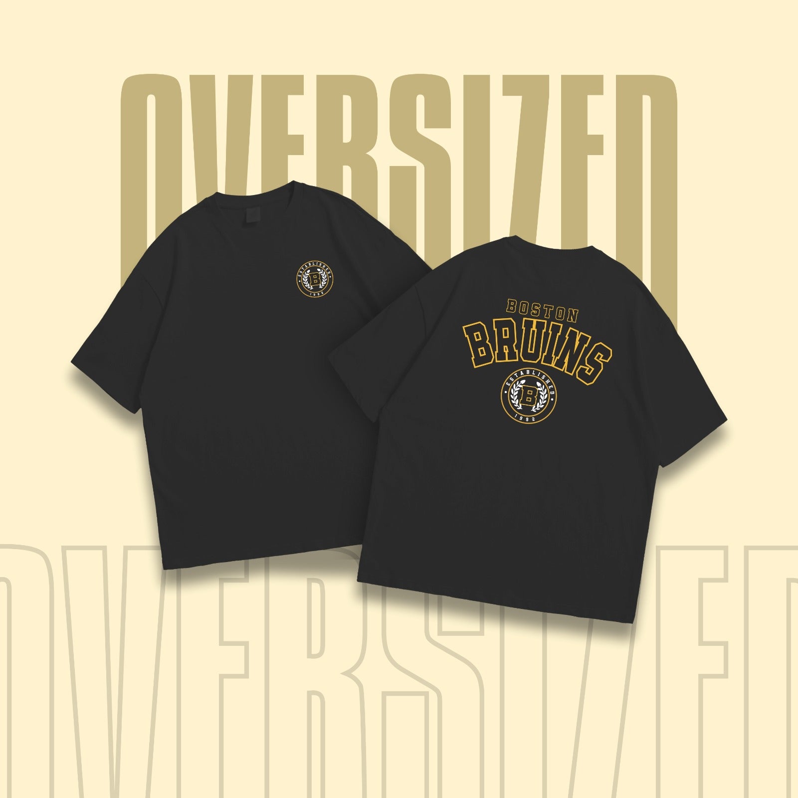 Boston Bruins Round Neck Oversized T-Shirt
