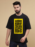 Work Hard Round Neck Oversized T-Shirt