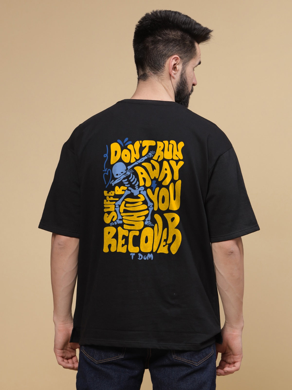 Don’t run away Round Neck Oversized T-Shirt