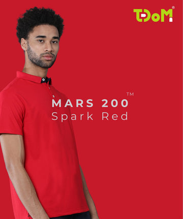 TDOM Men’s Spark Red Mars200 Polo T-Shirt