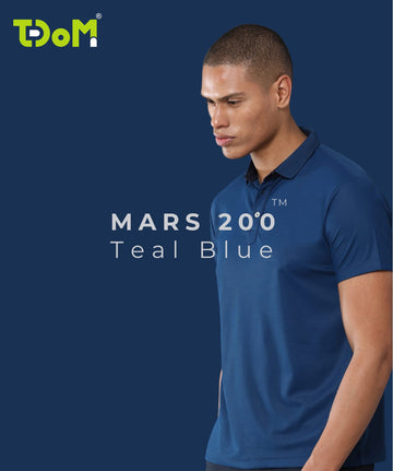 TDOM Men’s Teal Blue Mars200 Polo T-Shirt