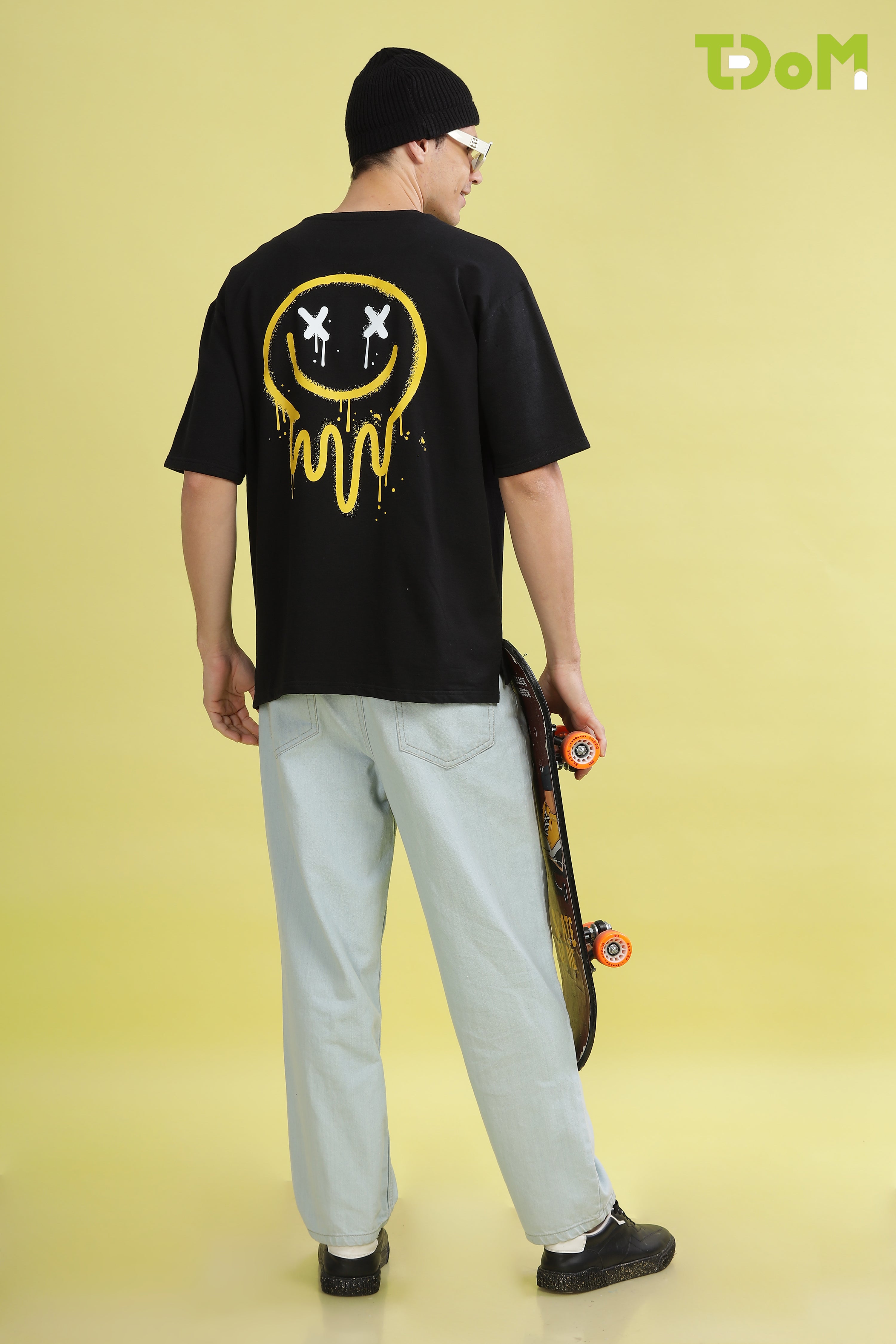 Smileyy Black Oversized Tshirt