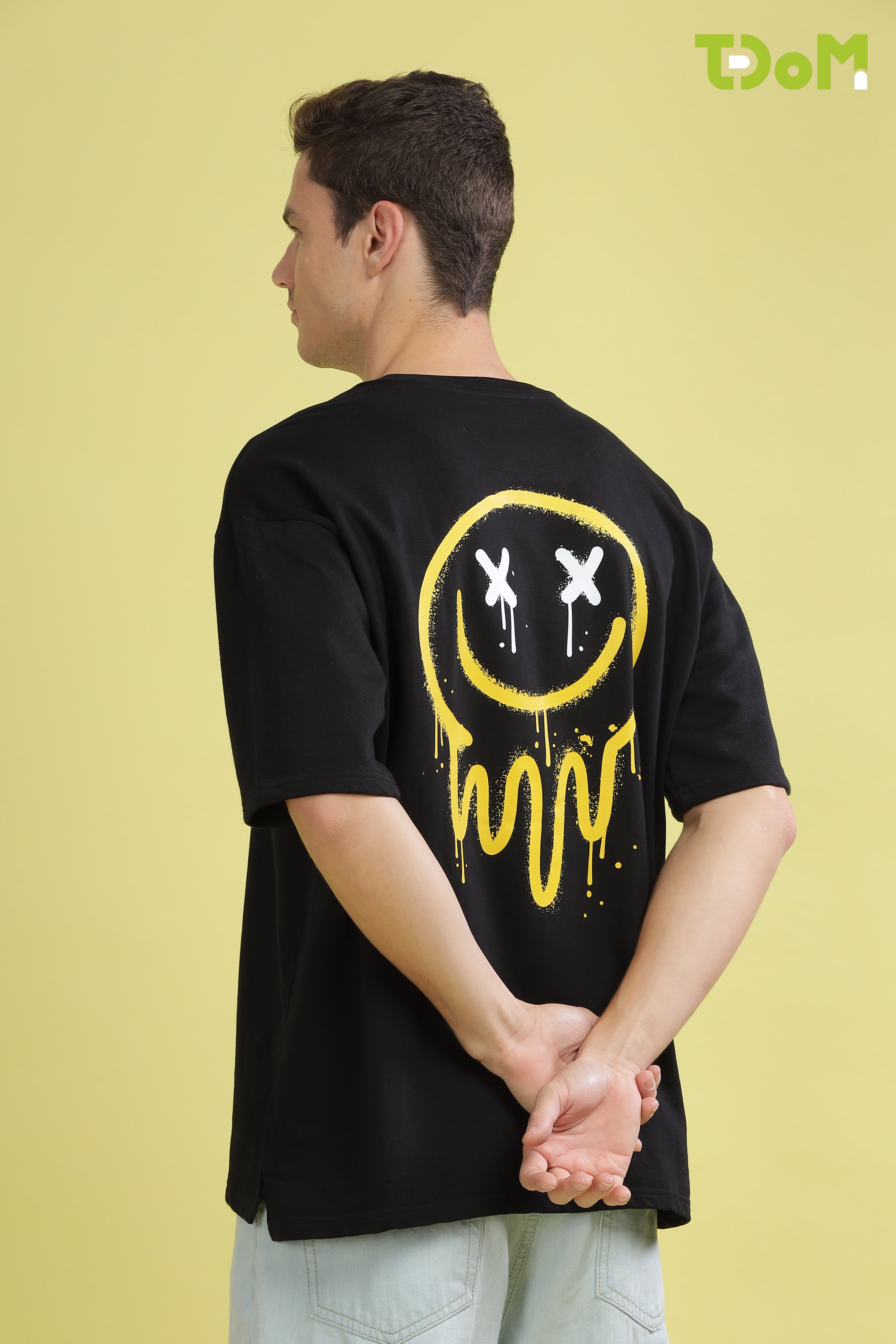Smileyy Black Oversized Tshirt