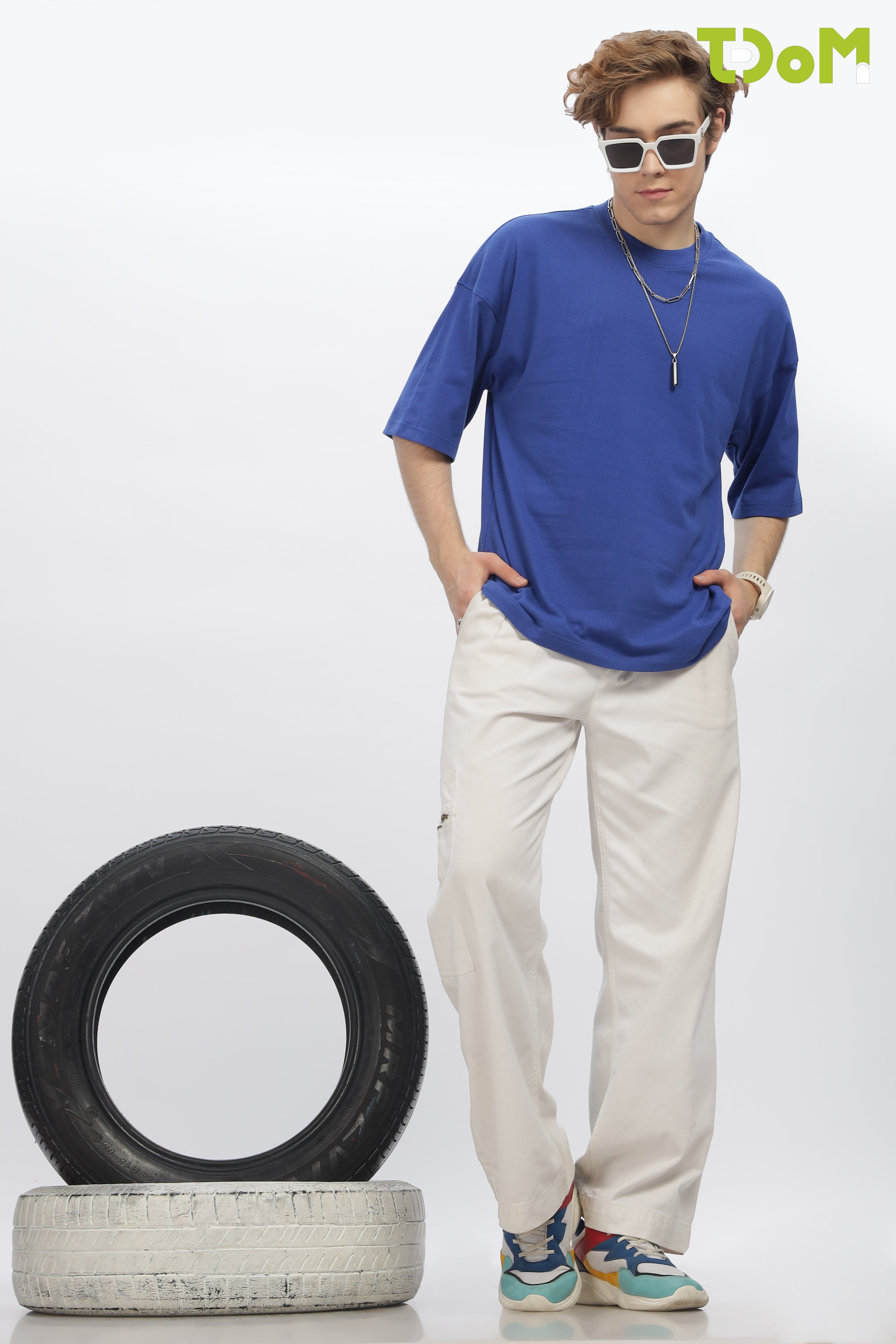 Men's Blue Oversized T-Shirt