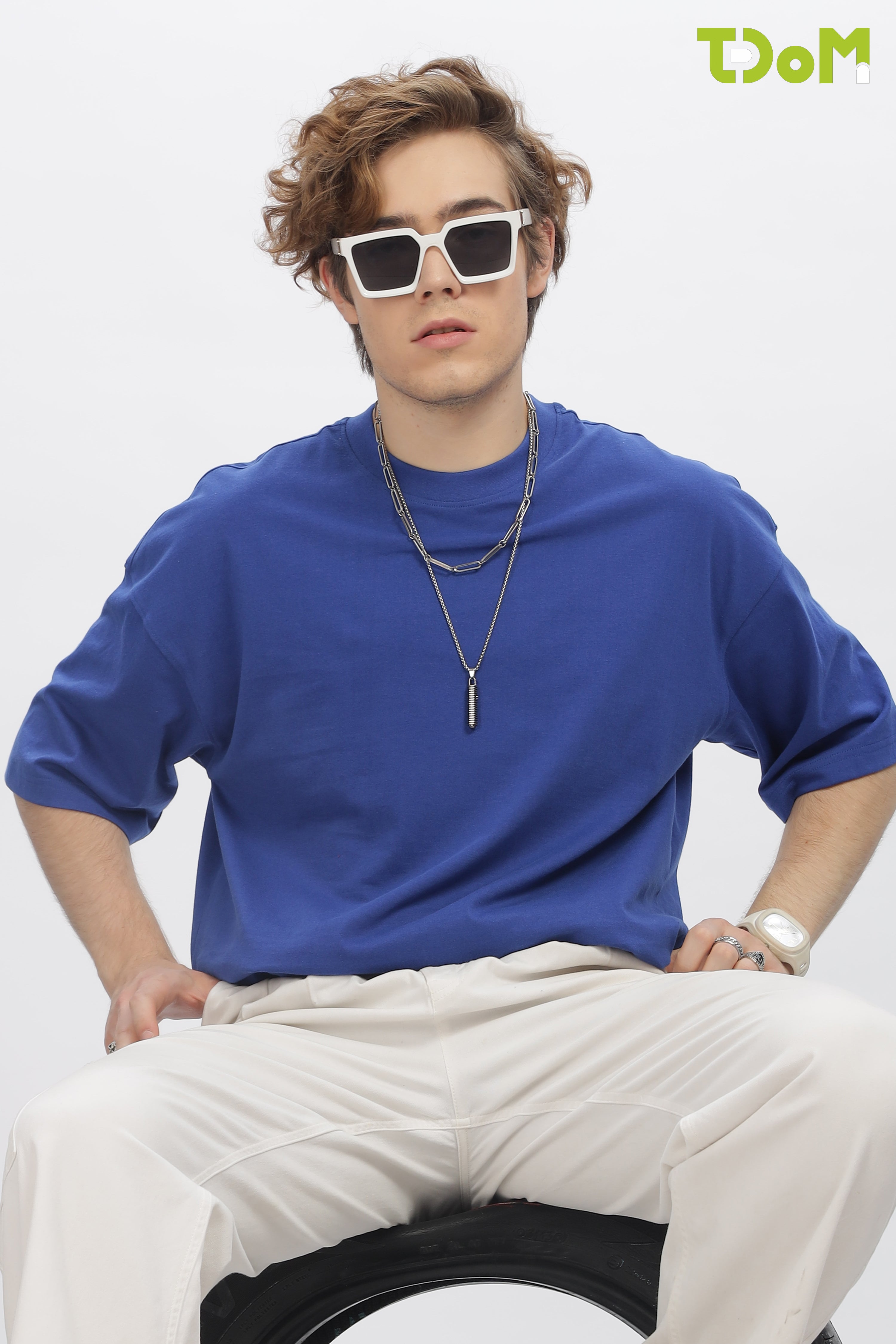 Men's Blue Oversized T-Shirt