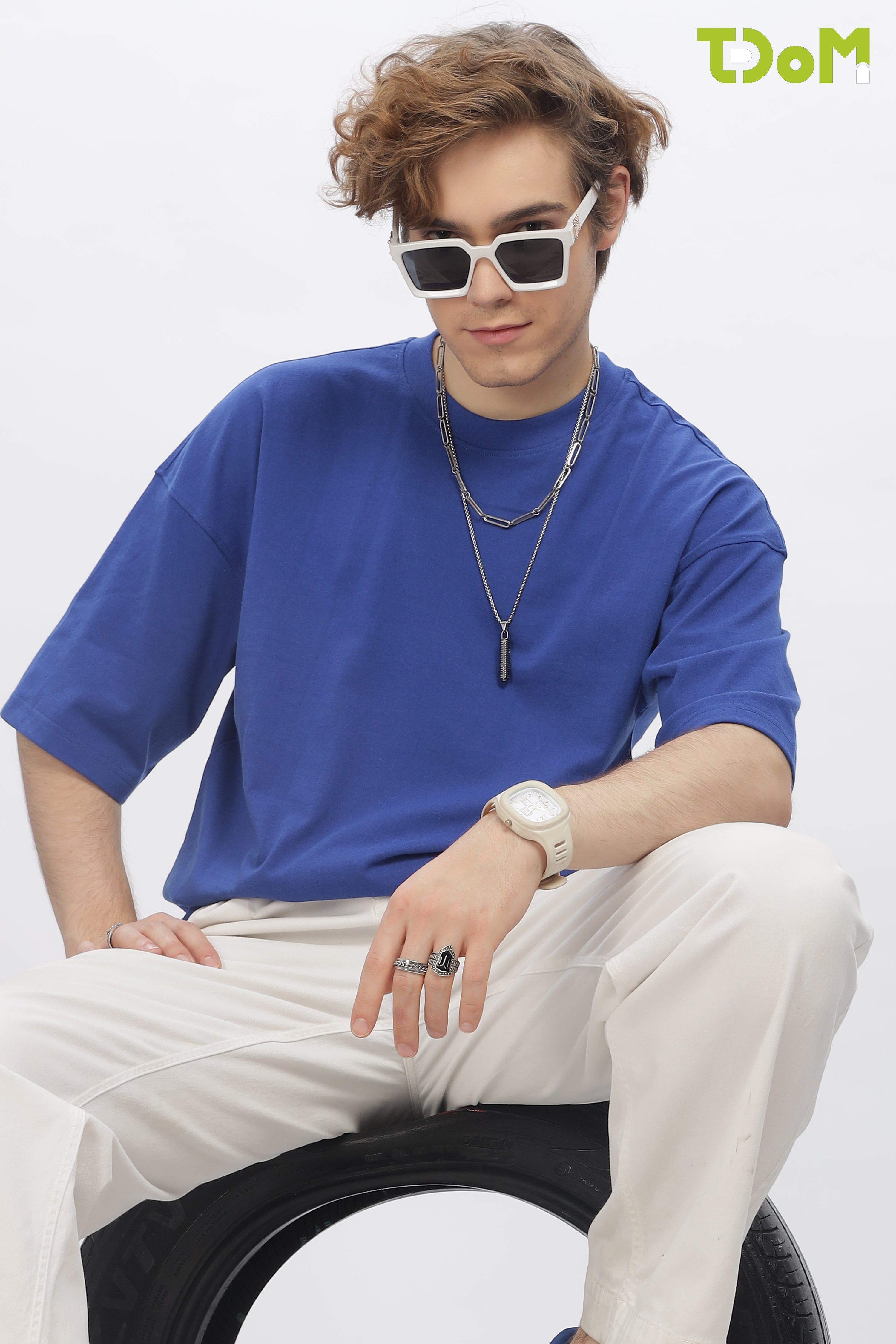 Men's Blue Oversized T-Shirt