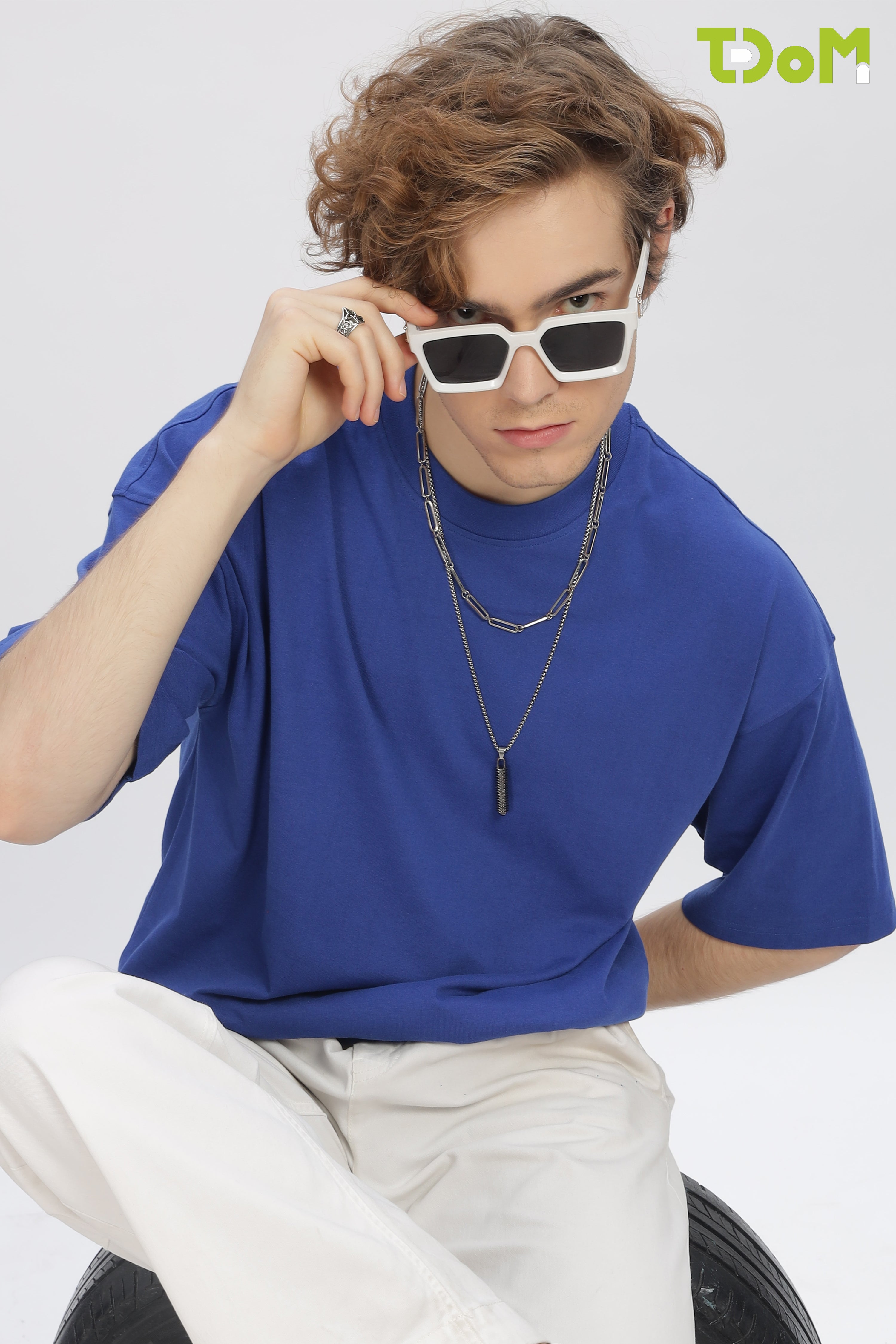 Men's Blue Oversized T-Shirt