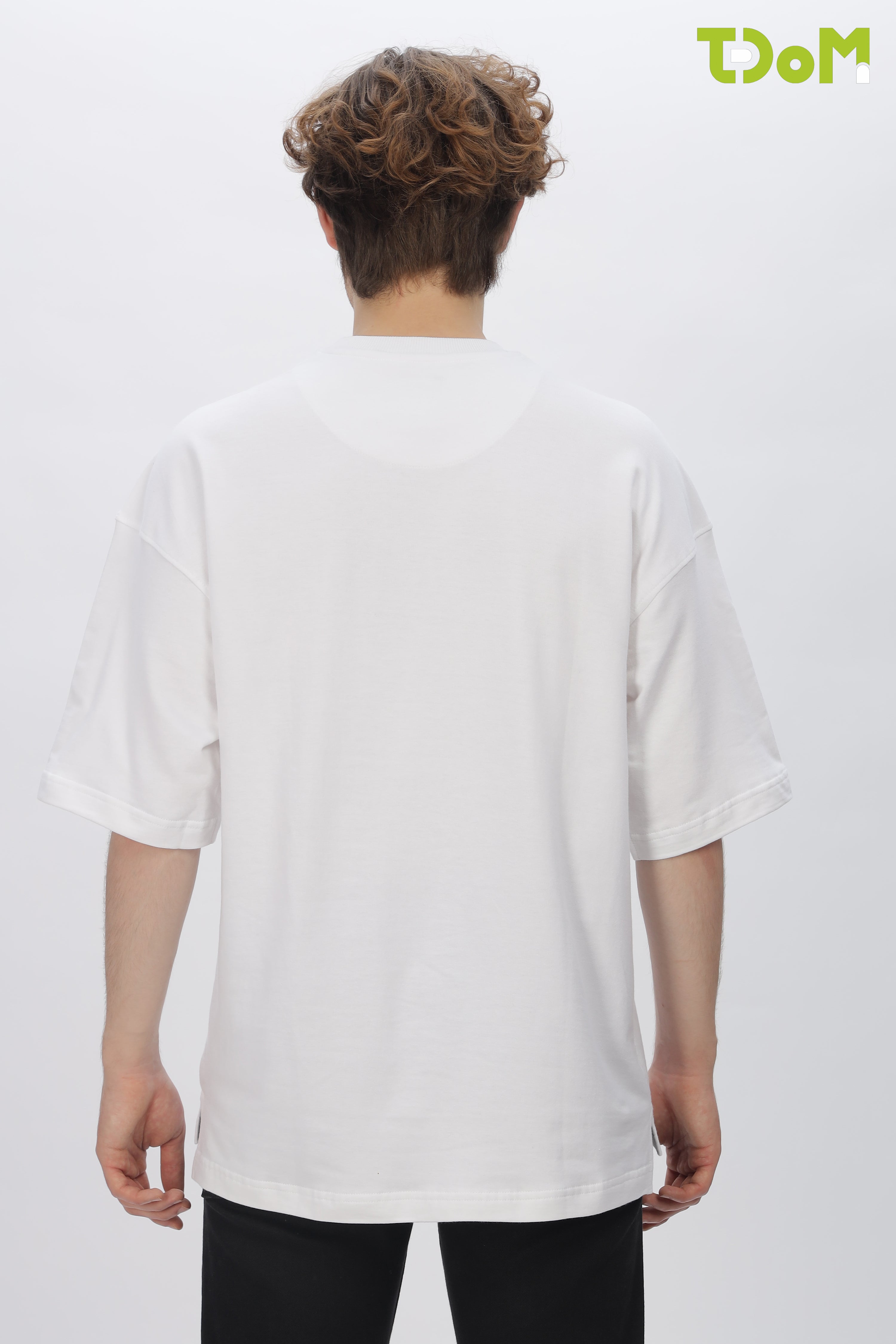 White Round Neck Premium French Terry Oversized T-Shirt