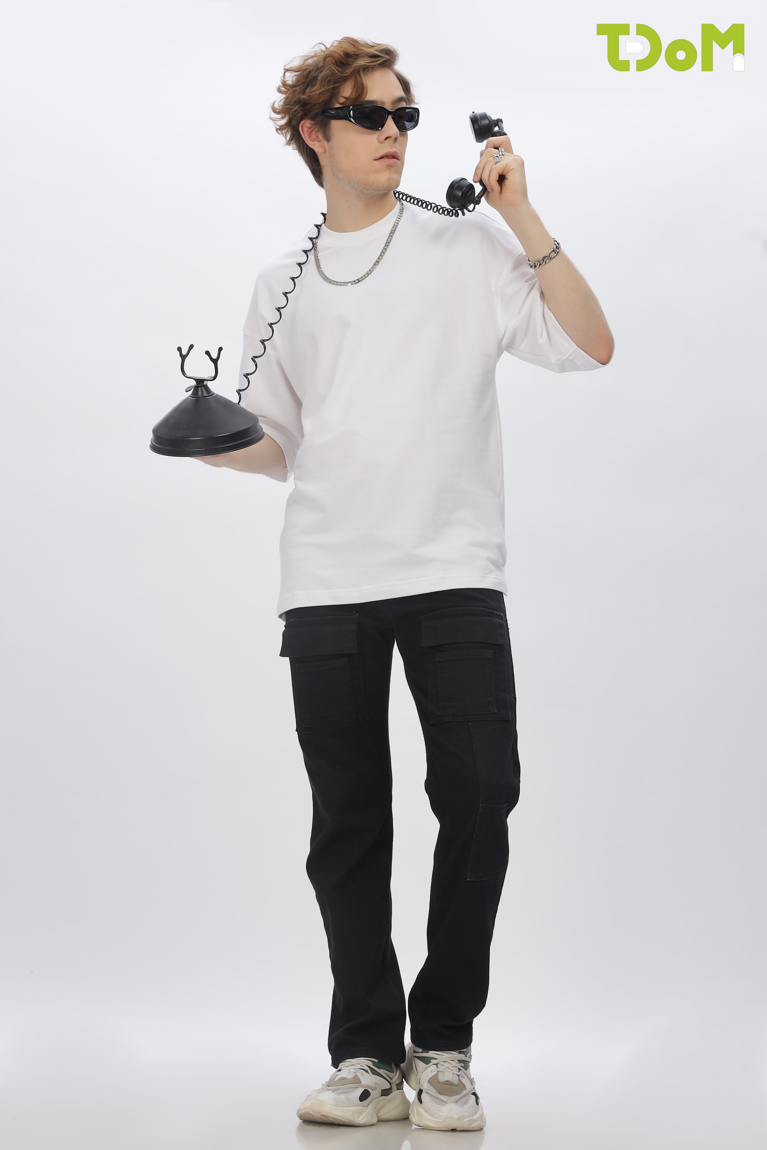 White Round Neck Premium French Terry Oversized T-Shirt