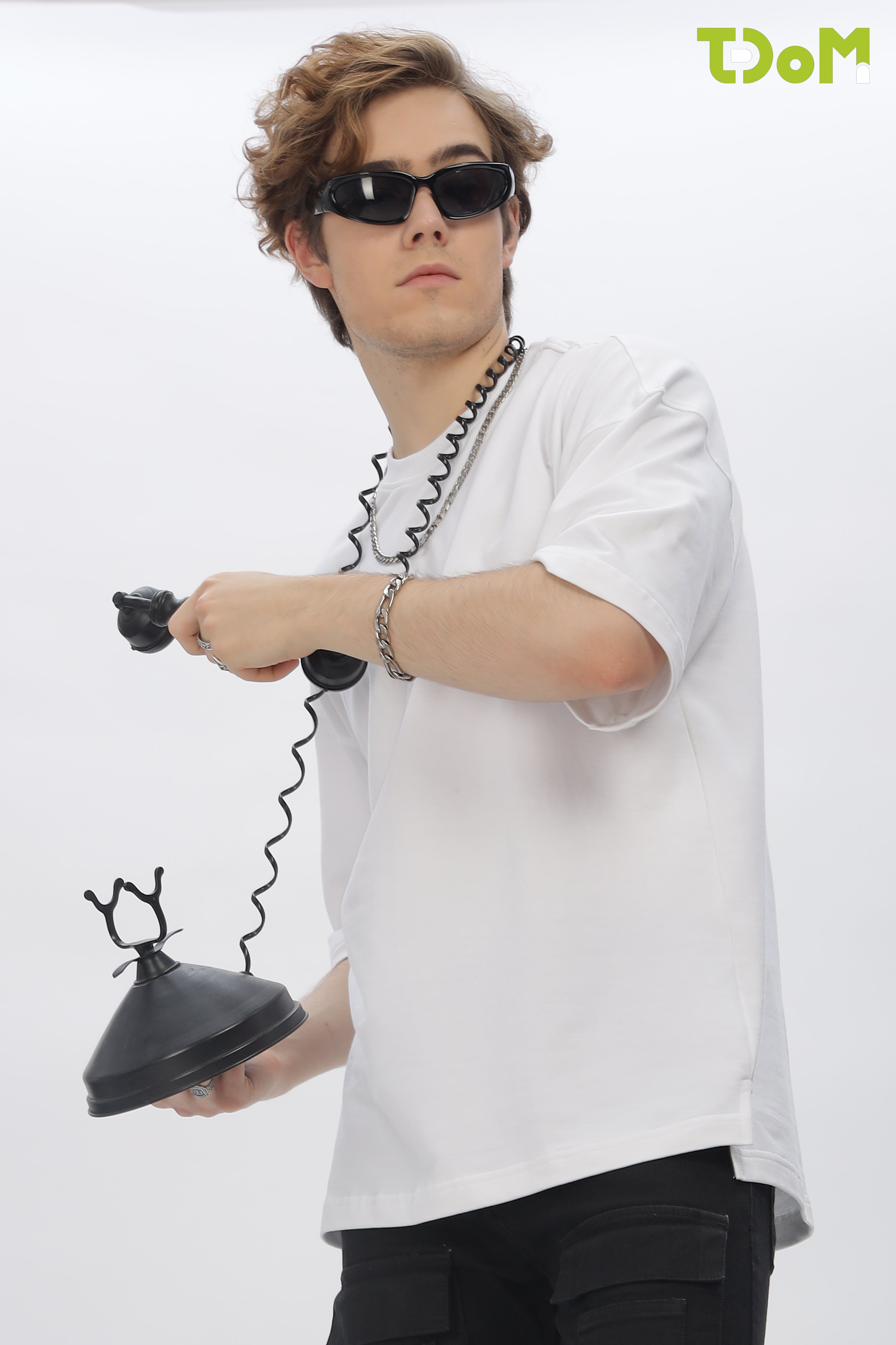 White Round Neck Premium French Terry Oversized T-Shirt