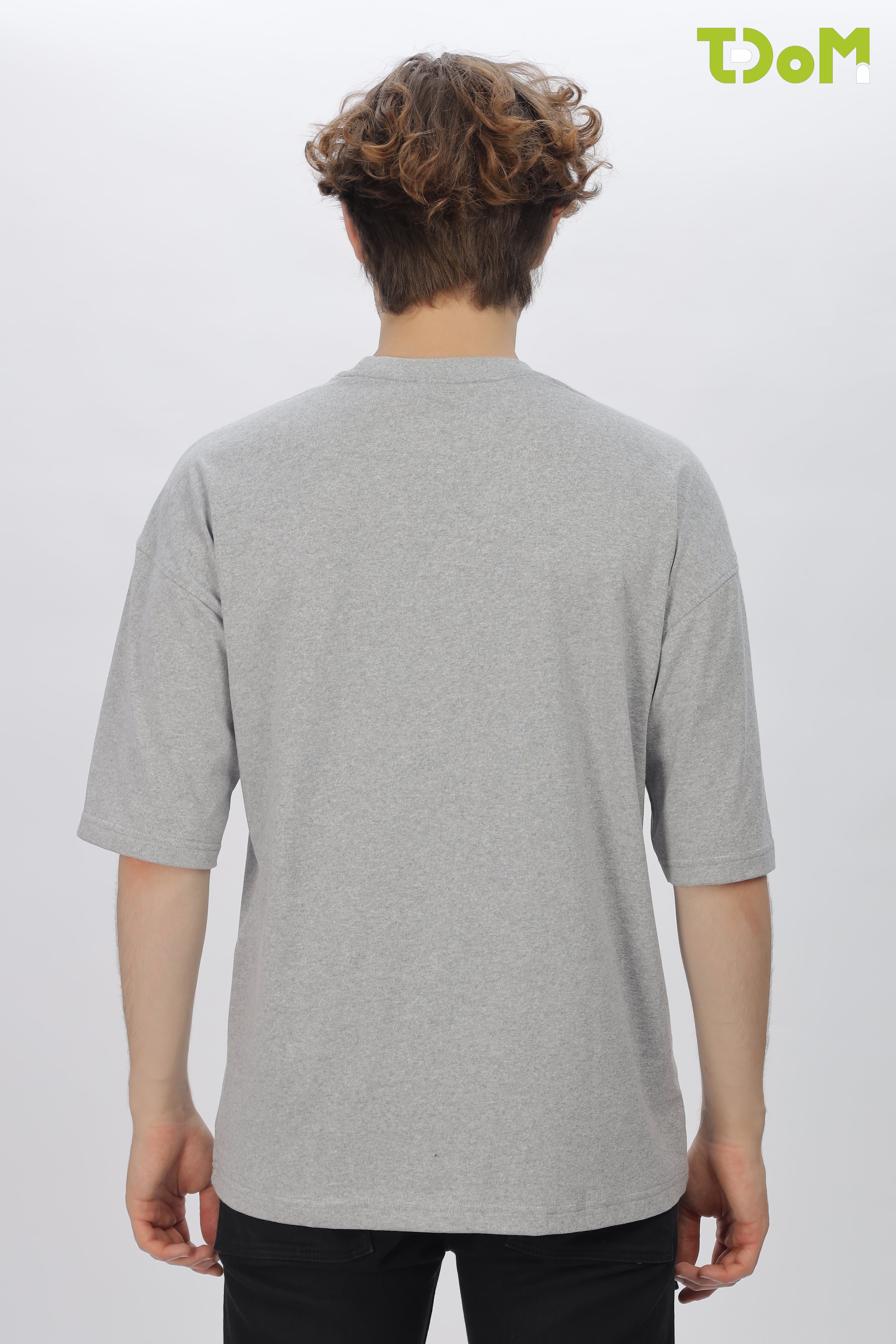 Grey Round Neck Premium French Terry Oversized T-Shirt
