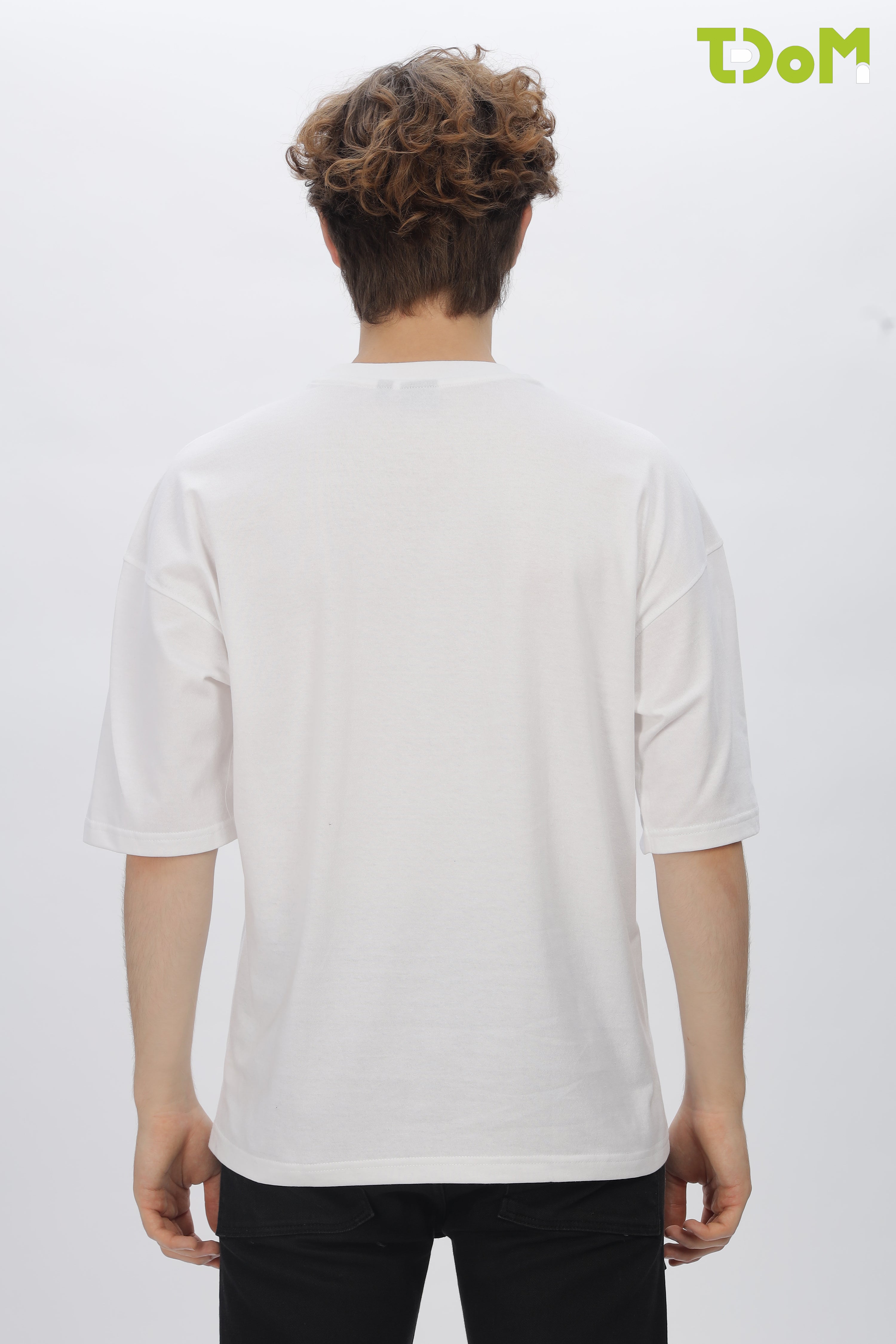 White Round Neck Premium French Terry Oversized T-Shirt