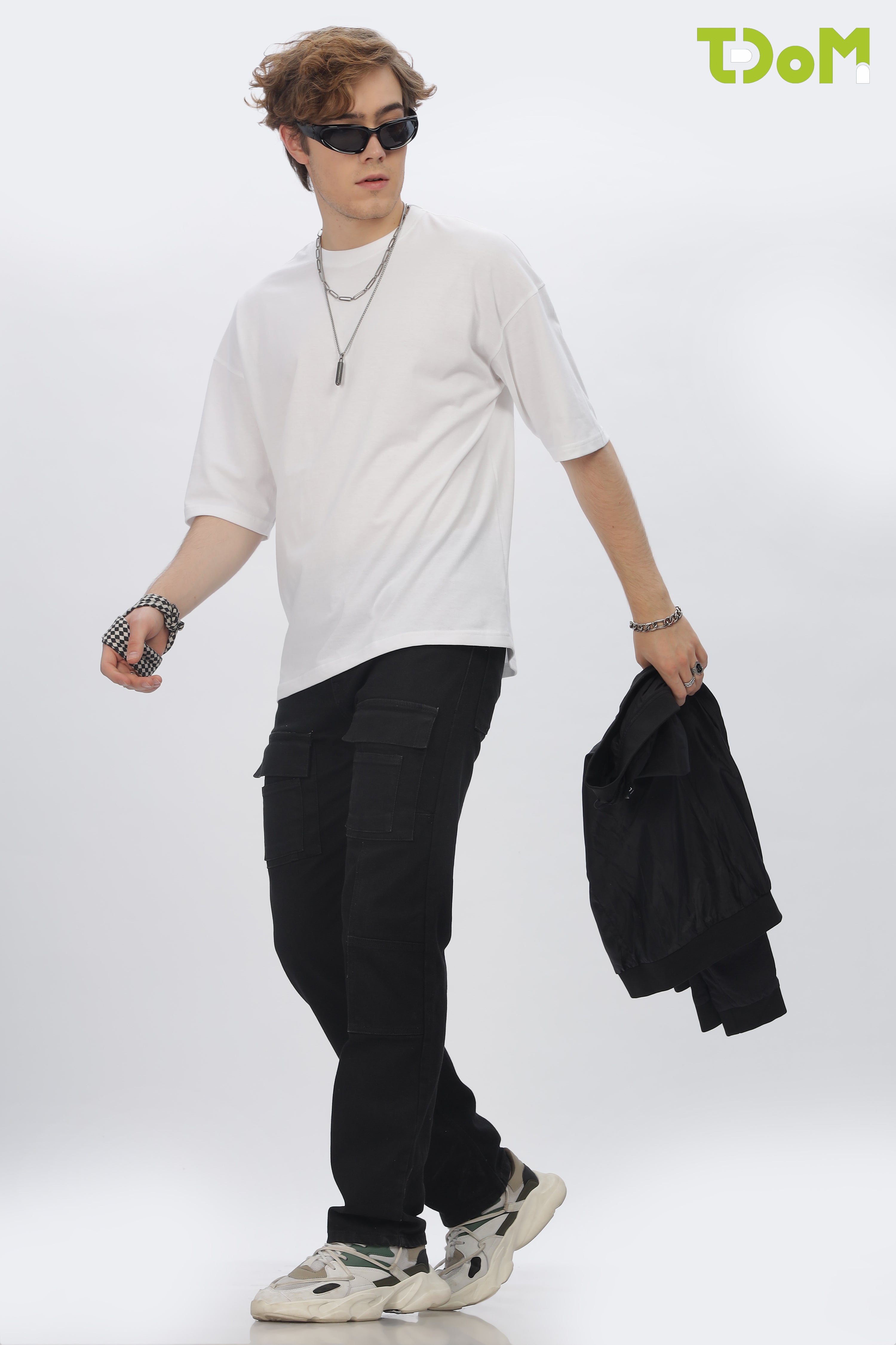 White Round Neck Premium French Terry Oversized T-Shirt