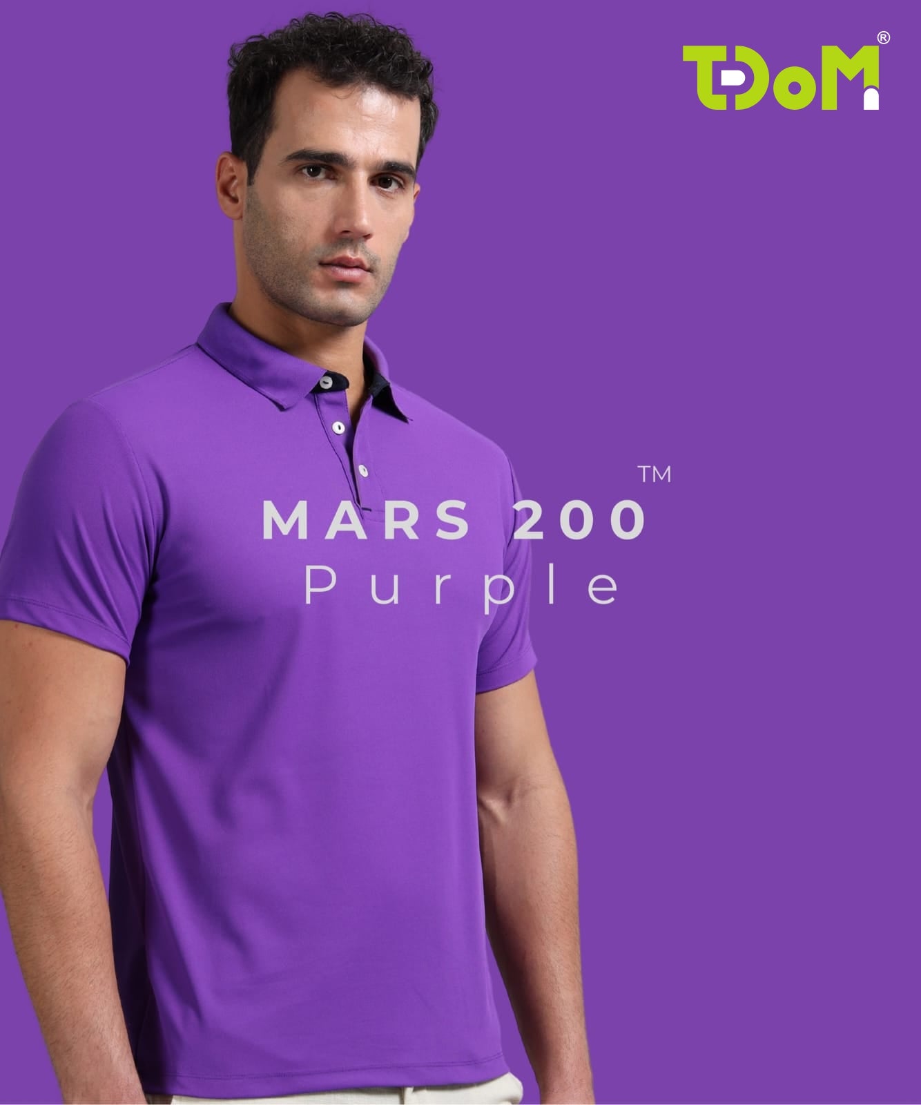 TDOM Men’s Purple Mars200 Polo T-Shirt