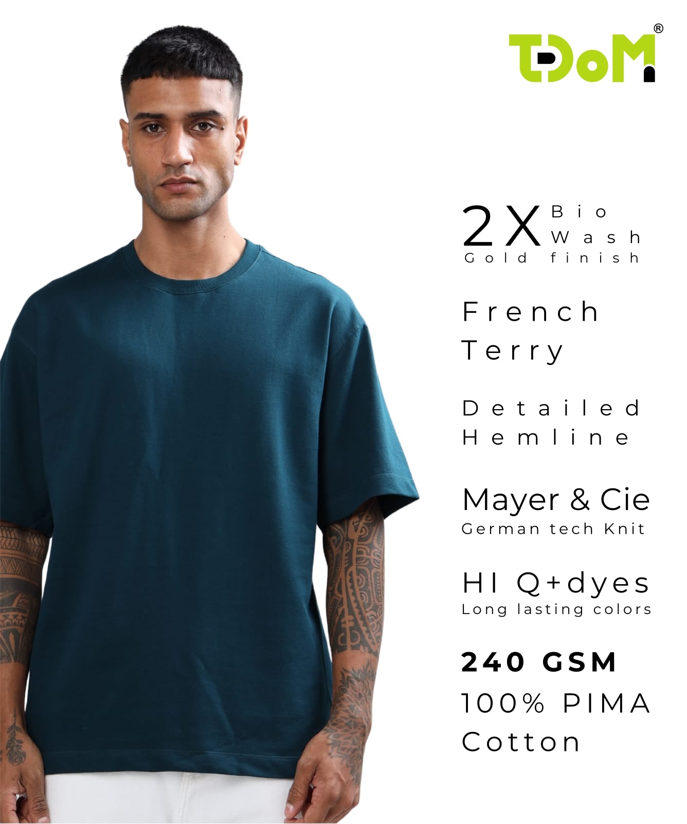 TDOM Men’s PETROL Oversized T-Shirt