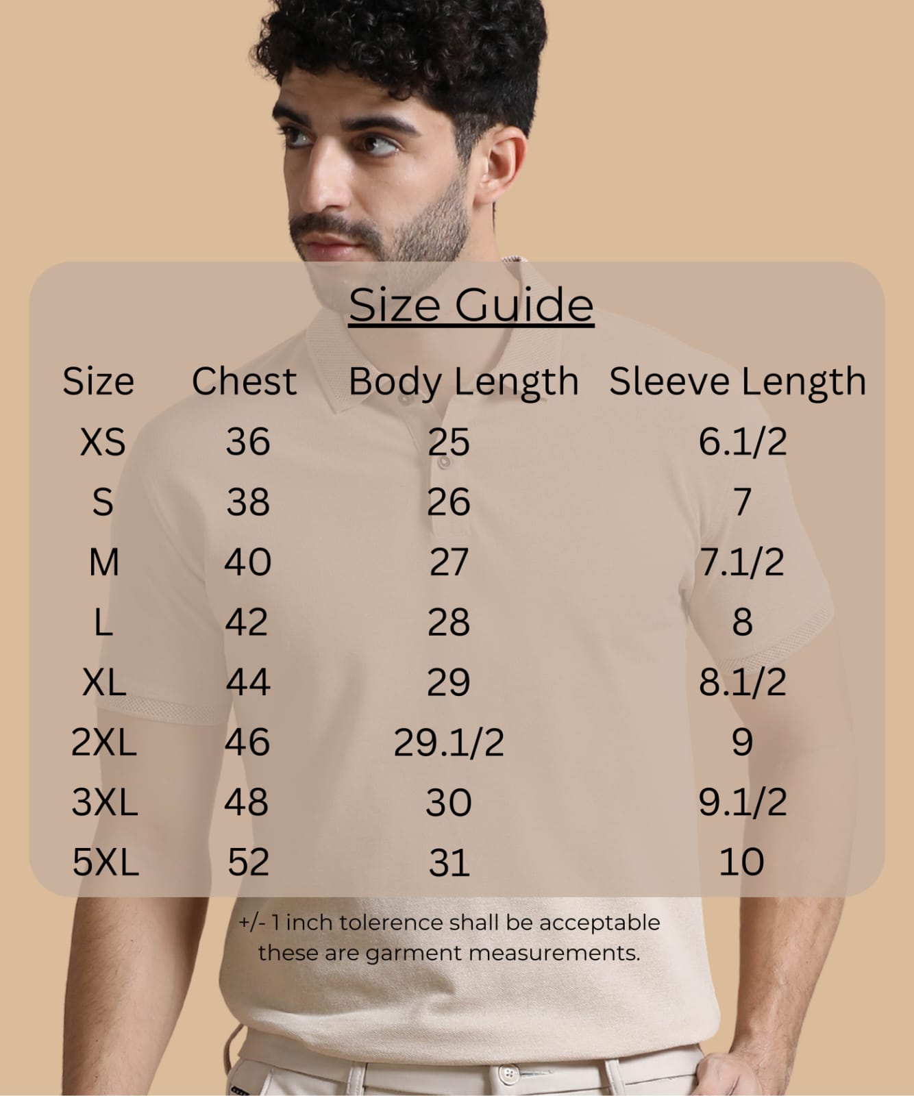 TDOM Men’s Sand Beige Sustainable Jacquard Polo T-Shirt