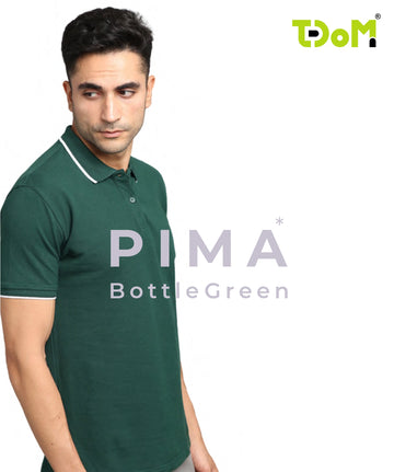 TDOM Men’s Bottle Green Premium Polo T-Shirt