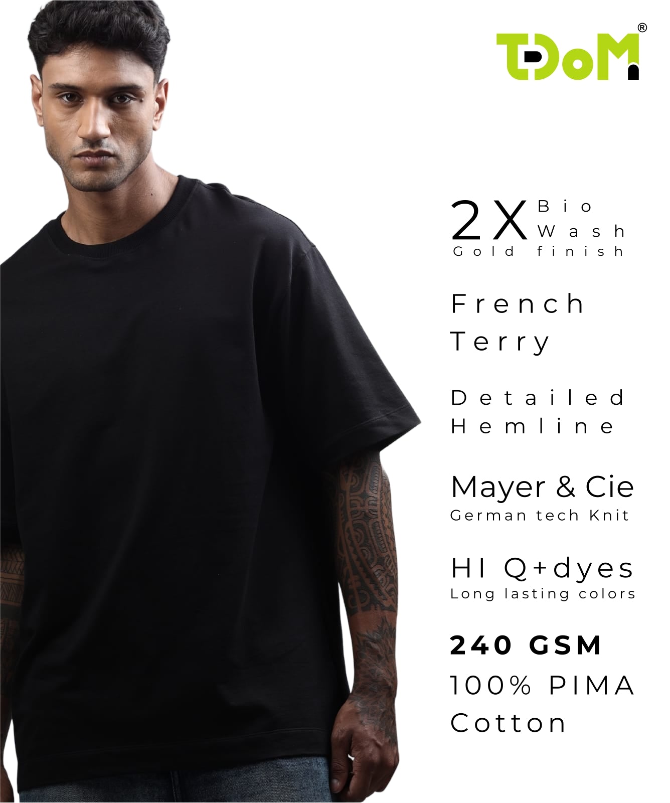 TDOM Men’s Black Oversized T-Shirt