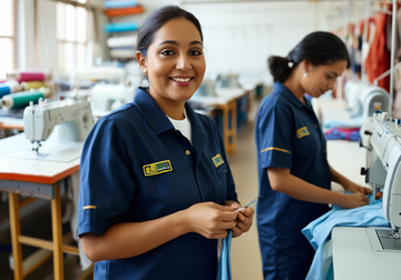 Reinforced stitching on industrial
uniforms for durability