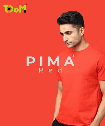 TDOM Premium PIMA Red  Crew Neck T-Shirt