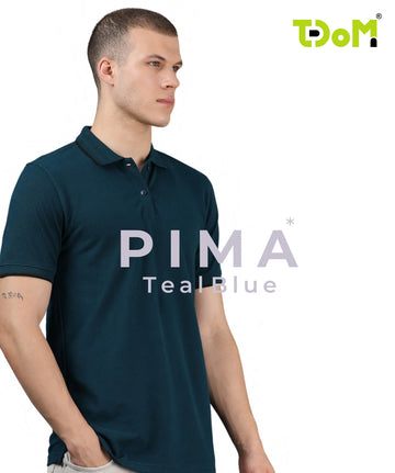 TDOM Men’s TEAL BLUE Premium Polo T-Shirt